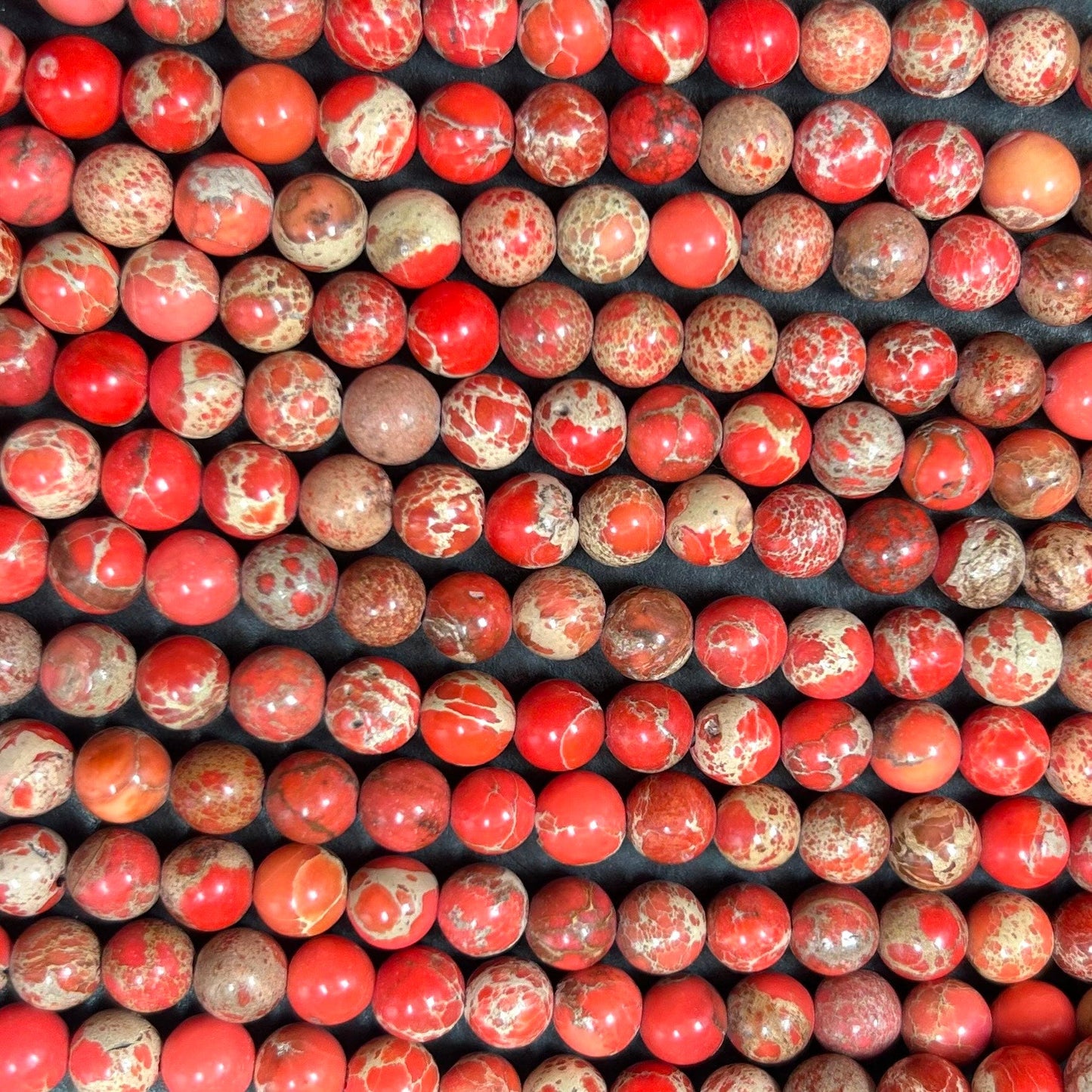 Natural Sea Sediment Jasper Gemstone Bead 6mm  Round Beads, Beautiful Red orange Imperial Jasper Bead Full Strand 15.5"