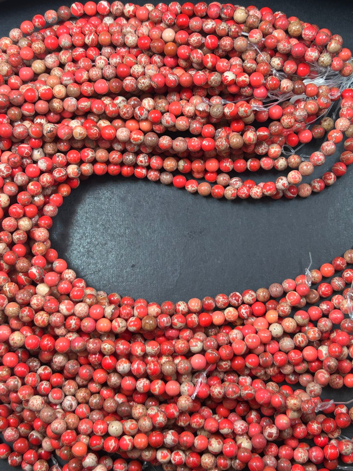 Natural Sea Sediment Jasper Gemstone Bead 6mm  Round Beads, Beautiful Red orange Imperial Jasper Bead Full Strand 15.5"
