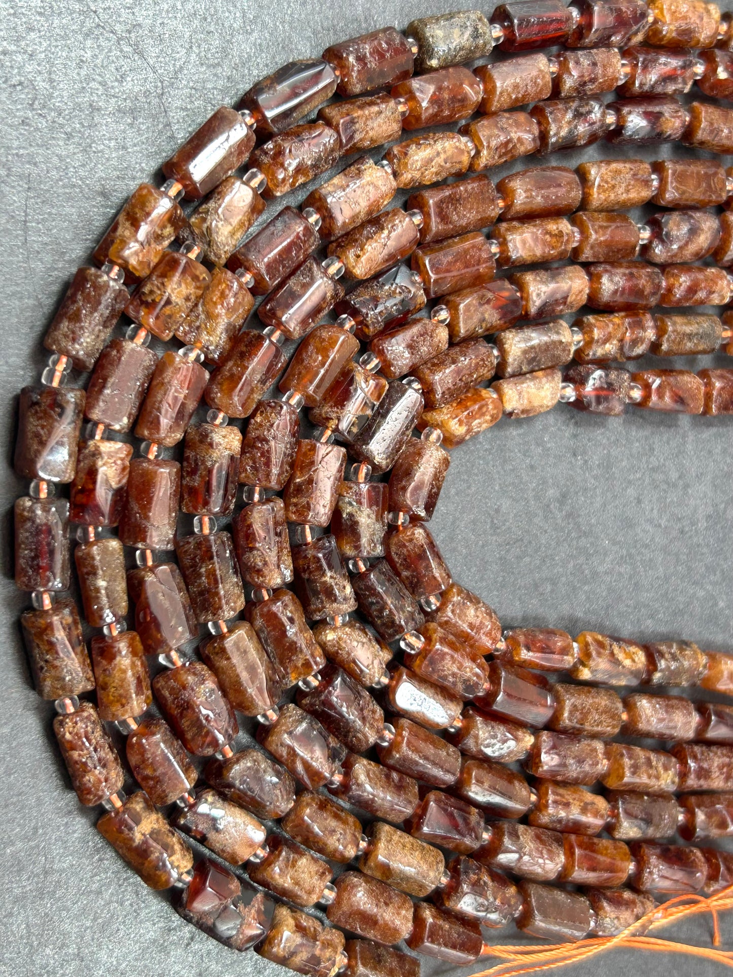 AAA Natural Hessonite Orange Faceted6-7x12mm tube shape. Gorgeous natural orange Nice quality gemstone