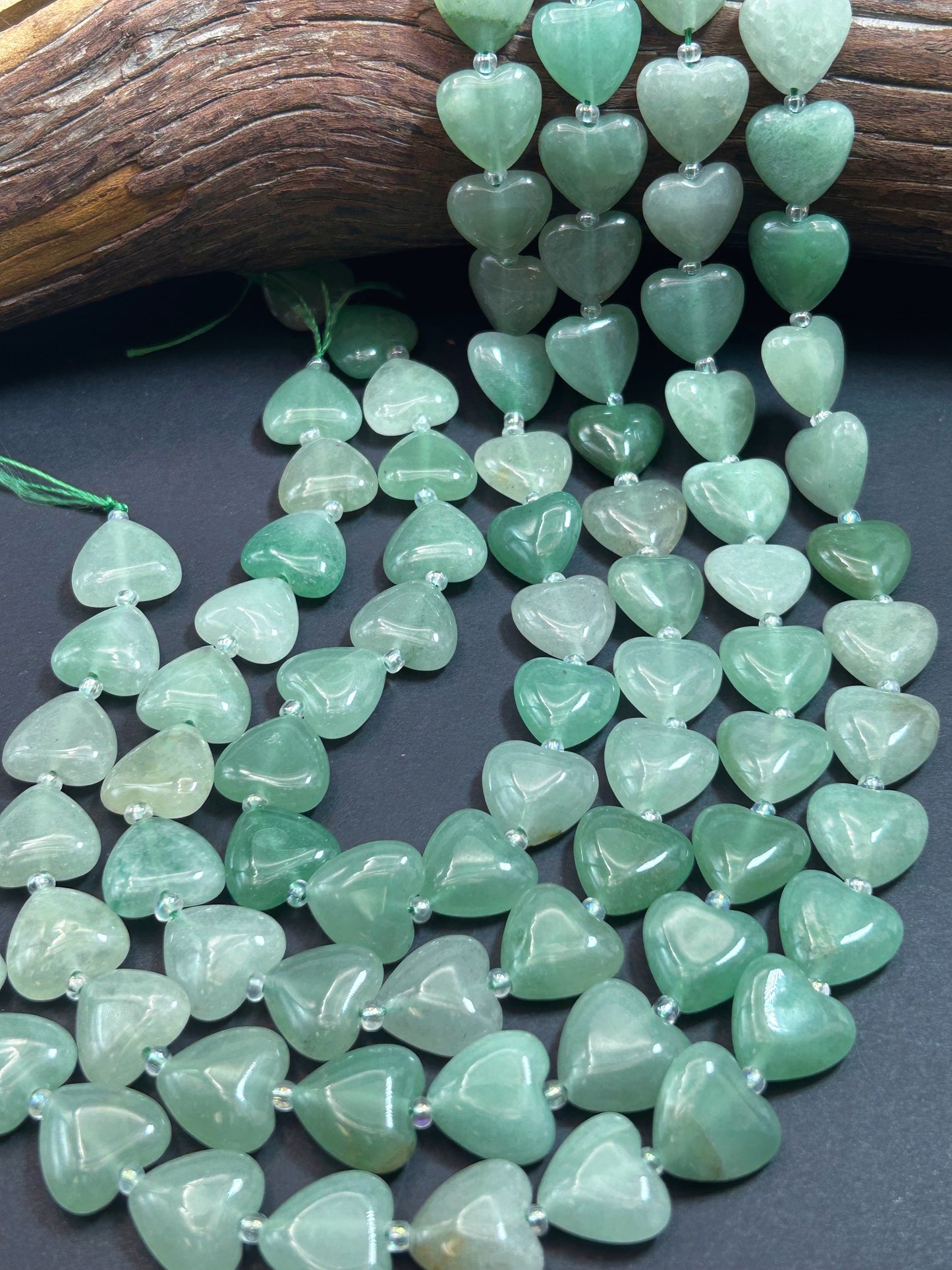 Natural Aventurine Gemstone Bead 14mm & 20mm Heart Shape Bead, Gorgeous Natural Green Color Aventurine Stone Beads 15.5" Strand