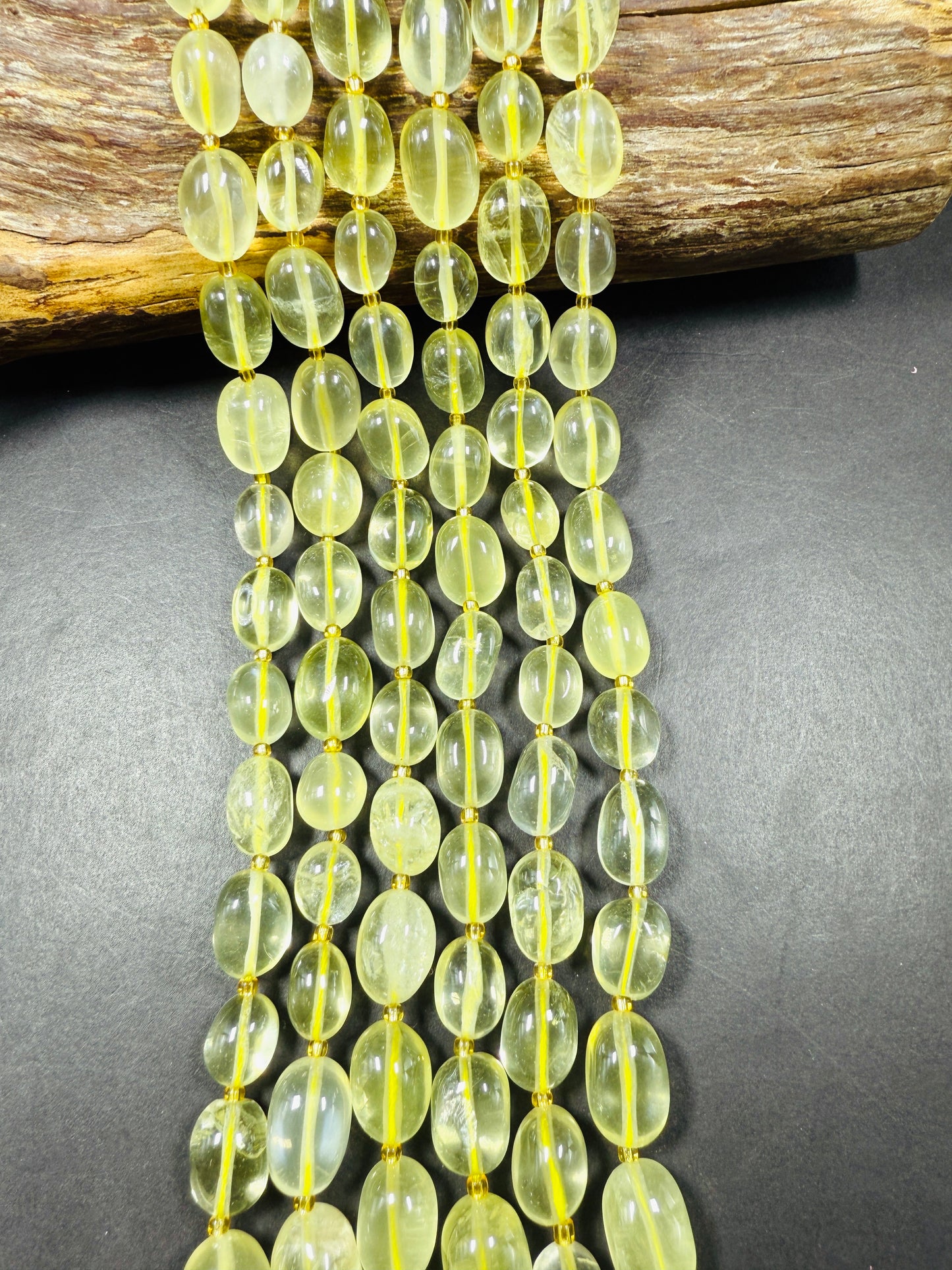NATURAL Lemon Quartz Gemstone Bead 16x12mm Oval Shape, Beautiful Lemon Yellow Color Quartz Gemstone Bead Great Quality 15.5"