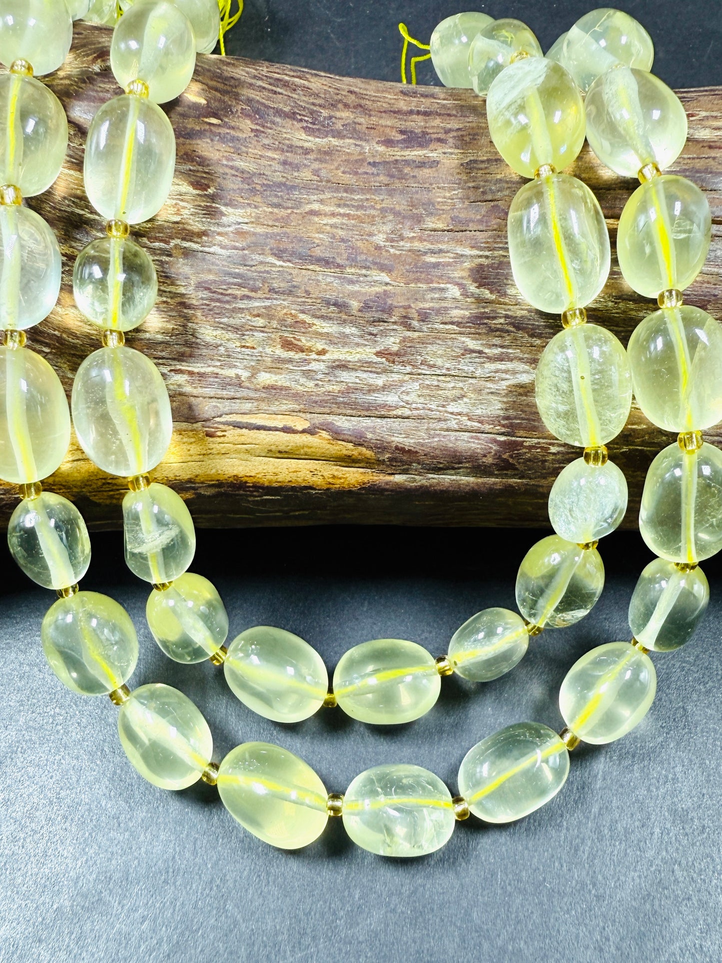 NATURAL Lemon Quartz Gemstone Bead 16x12mm Oval Shape, Beautiful Lemon Yellow Color Quartz Gemstone Bead Great Quality 15.5"