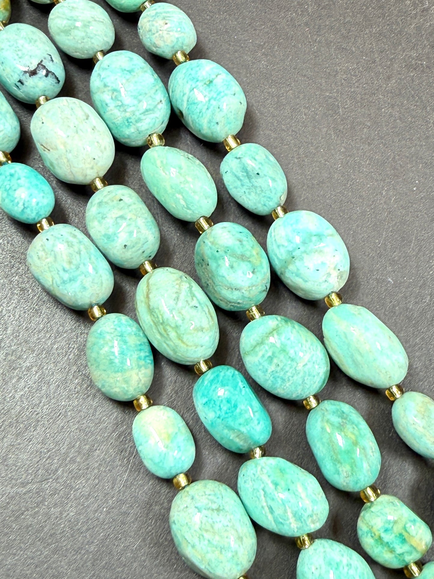 Natural Russian Amazonite Gemstone Bead Freefrom pebble Shape, Beautiful Natural Green Blue Color Russian Amazonite Bead 15.5" Strand