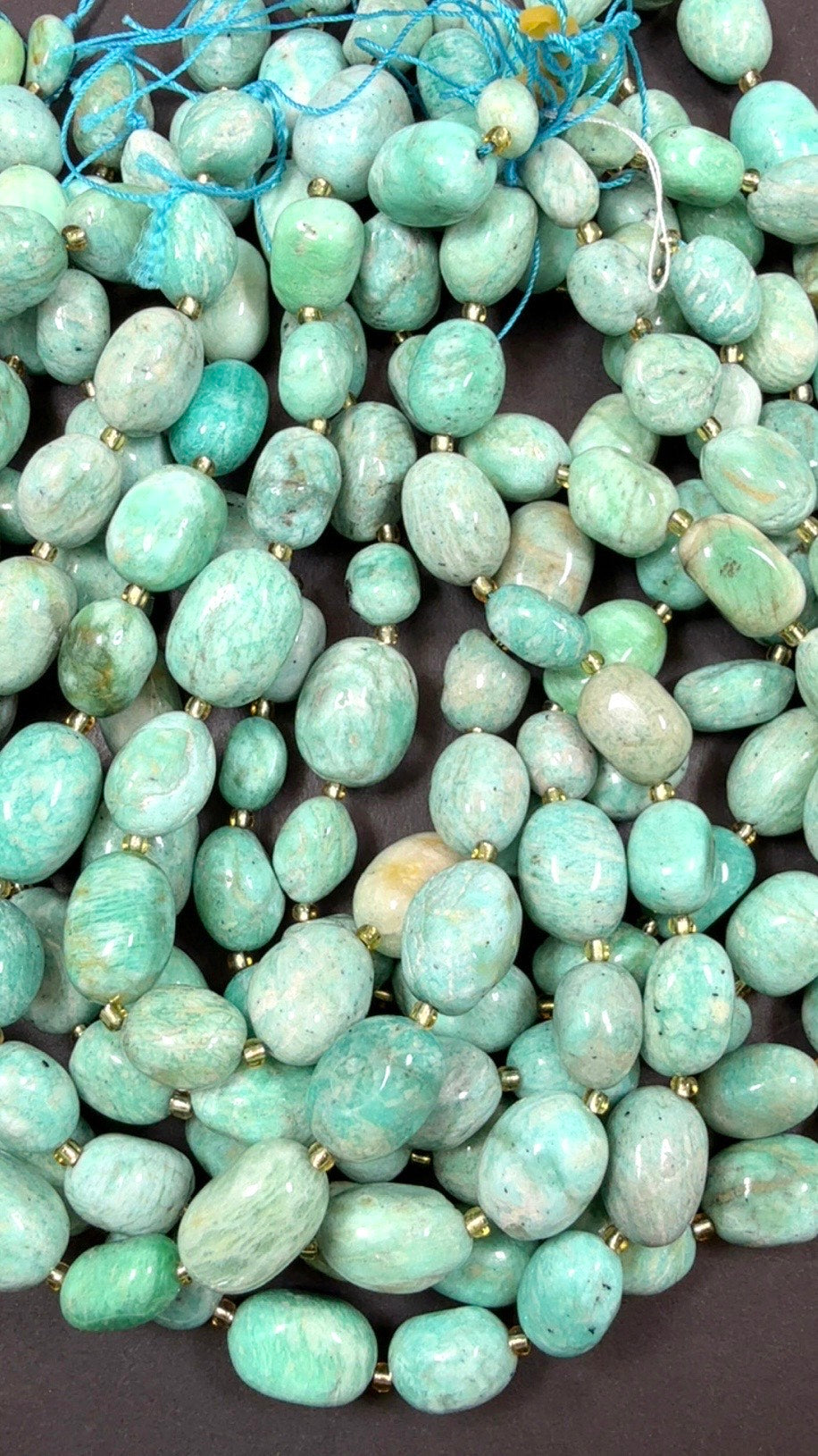 Natural Russian Amazonite Gemstone Bead Freefrom pebble Shape, Beautiful Natural Green Blue Color Russian Amazonite Bead 15.5" Strand