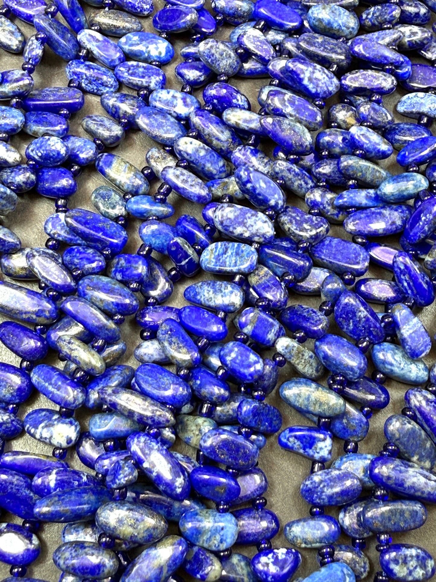 AAA Natural Lapis Lazuli Freeform Teeth. Beautiful Natural Royal Blue Color Lapis Lazuli. Excellent Quality 15.5"