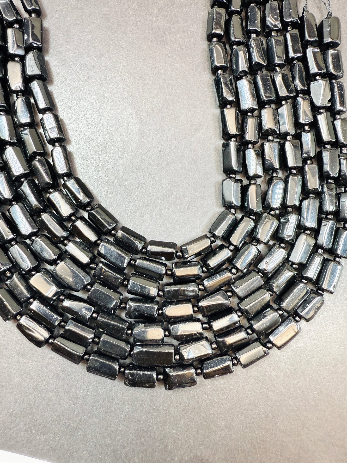 AAA natural black tourmaline tube beads. Natural black Gemstone beads 7mm. Bead strand 15.5”