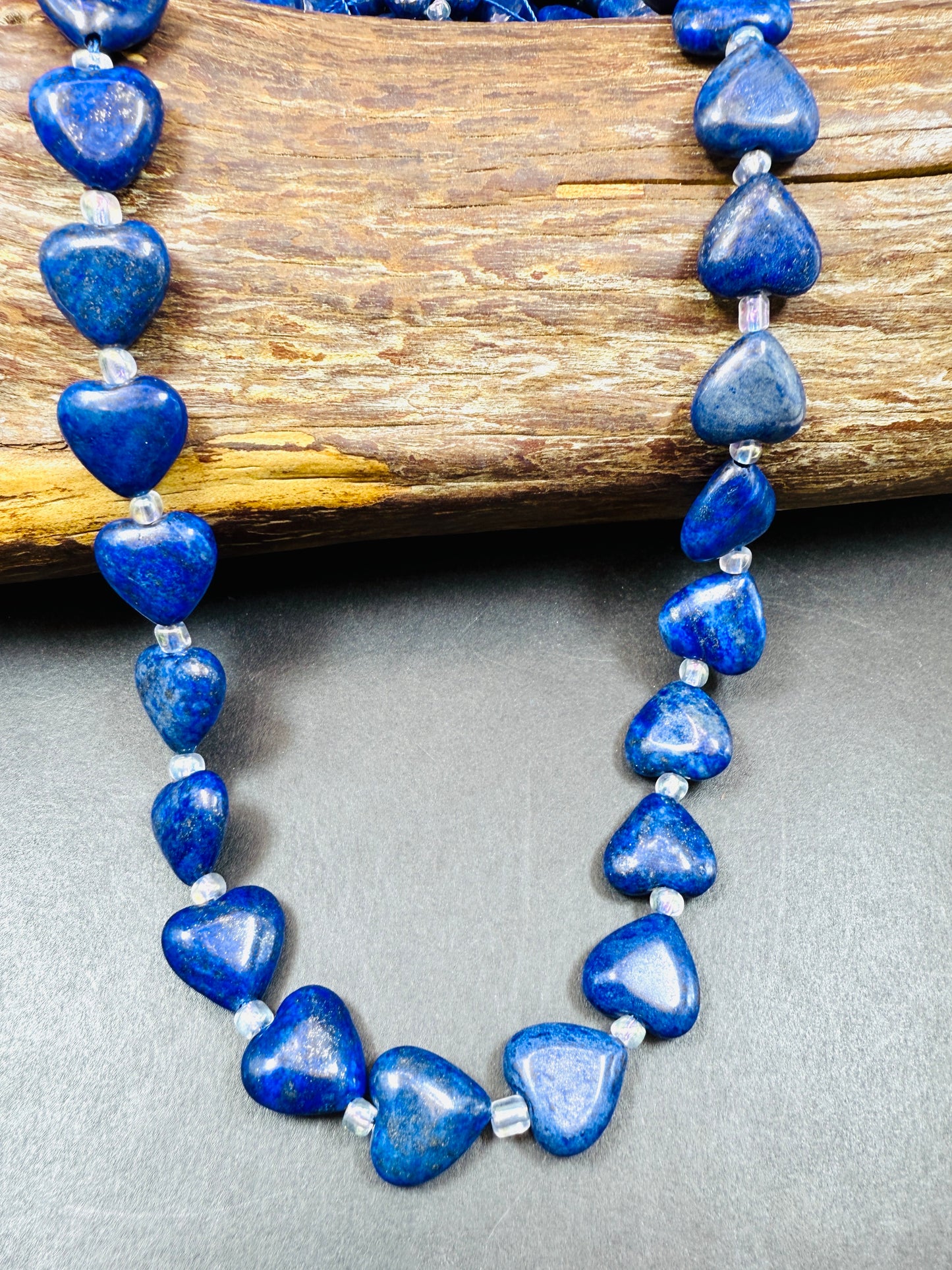AAA Natural Lapis Lazuli Heart Shape Bead, Beautiful Natural Royal Blue Color Lapis Lazuli, 15mm. Excellent Quality 15.5"