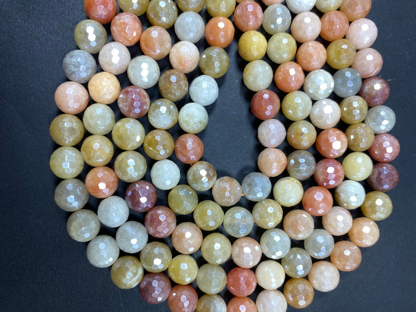 Mystic Yellow Brown Golden Jade Gemstone Beads 6mm, 8mm, 10mm.Faceted Round Beads, Beautiful Bead, Great Quality Bead! Full Length 15"