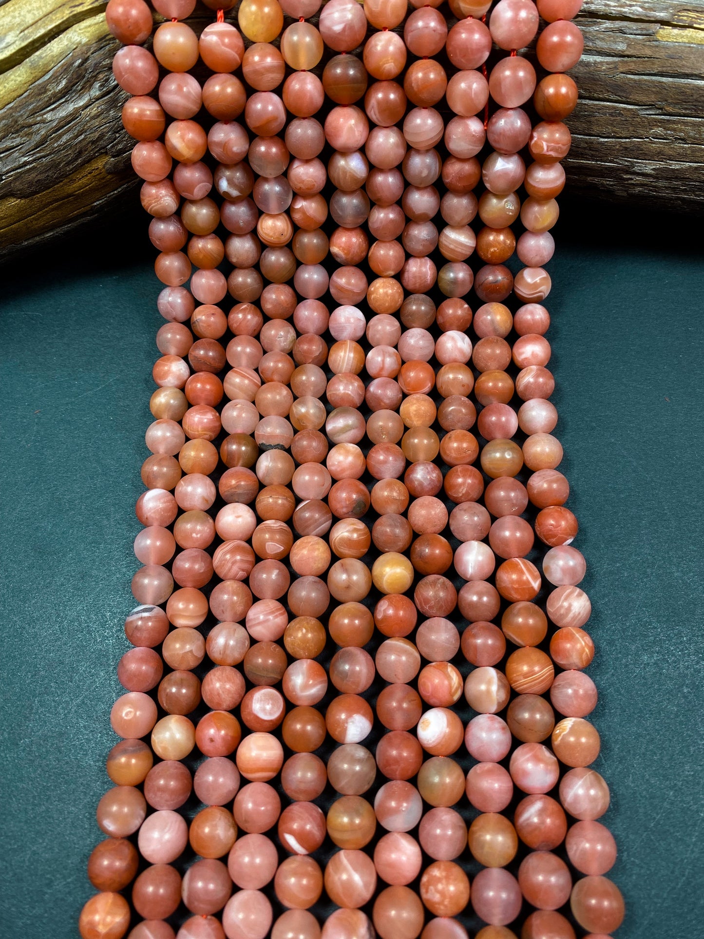 Natural Matte Botswana Agate Gemstone Bead 6mm 8mm 11mm 12mm Round Bead, Beautiful Matte Red Orange Color Botswana Agate Beads Great Quality