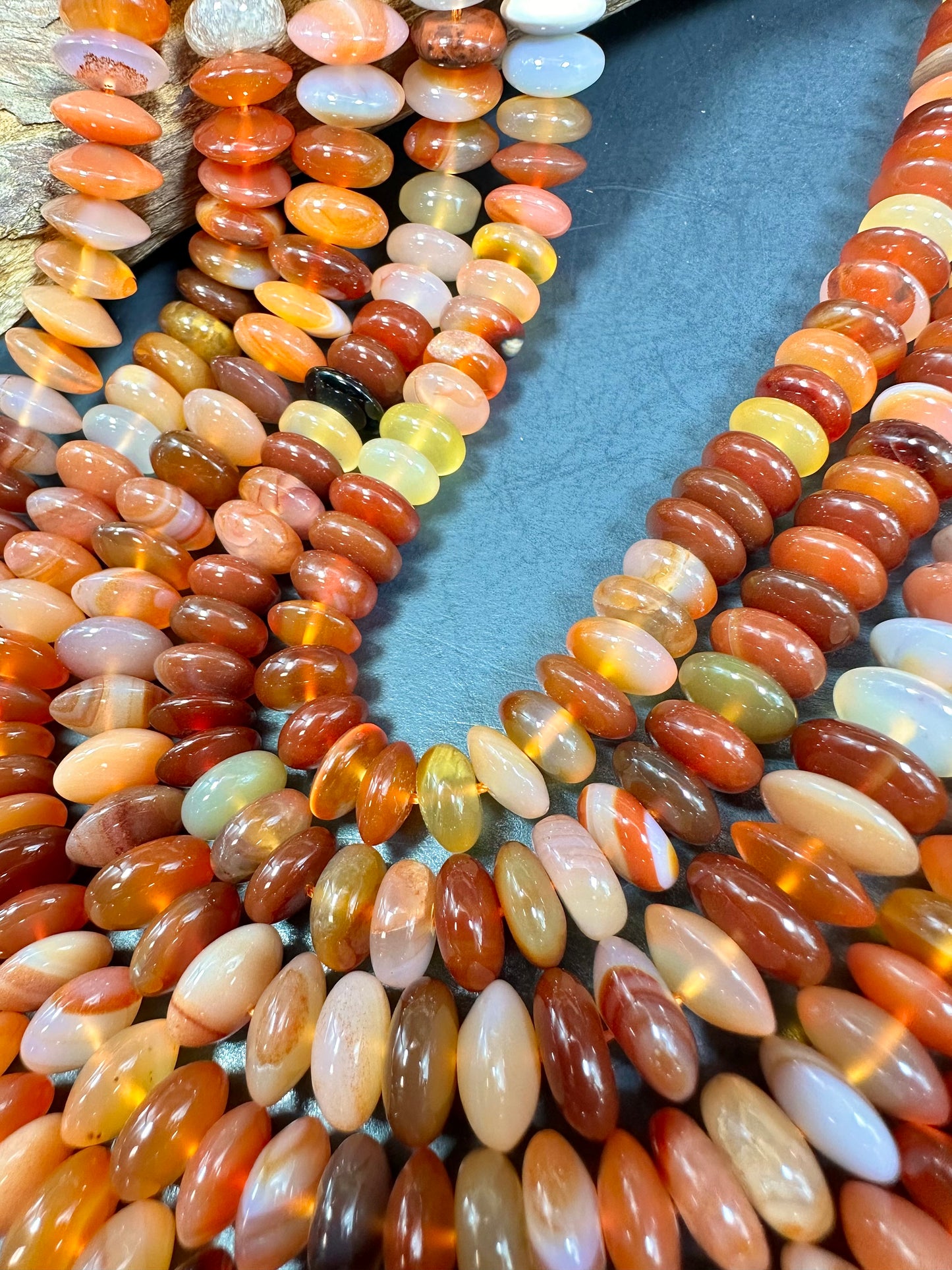 NATURAL Botswana Agate Gemstone 4x9mm Rondelle Shape Gemstone Bead, Gorgeous Orange Color Beads, Excellent Quality Full Strand 15.5"