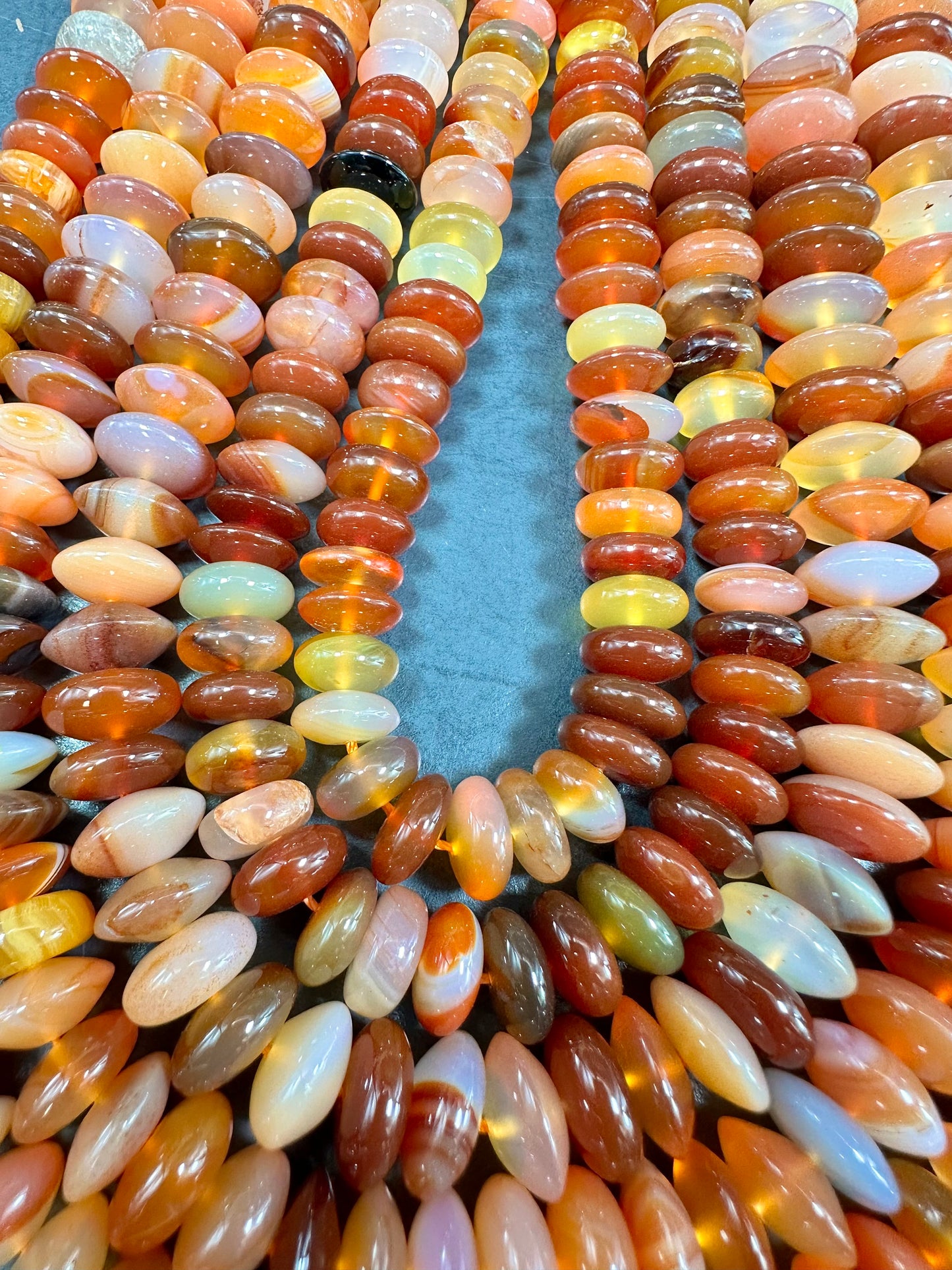 NATURAL Botswana Agate Gemstone 4x9mm Rondelle Shape Gemstone Bead, Gorgeous Orange Color Beads, Excellent Quality Full Strand 15.5"