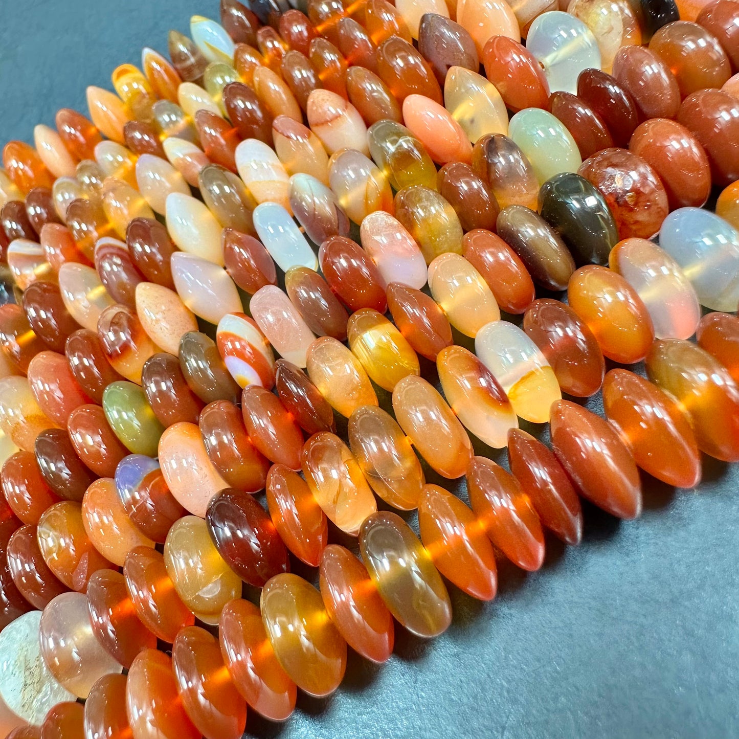 NATURAL Botswana Agate Gemstone 4x9mm Rondelle Shape Gemstone Bead, Gorgeous Orange Color Beads, Excellent Quality Full Strand 15.5"