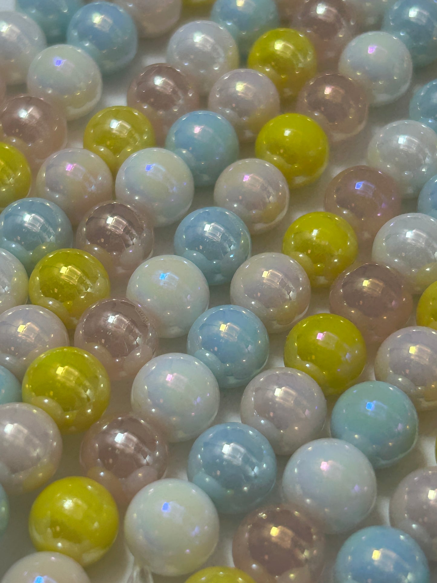 Beautiful Chinese crystal. Smooth Round shape bead. Gorgeous multicolor with iridescent rainbow colors, great quality crystal full strand