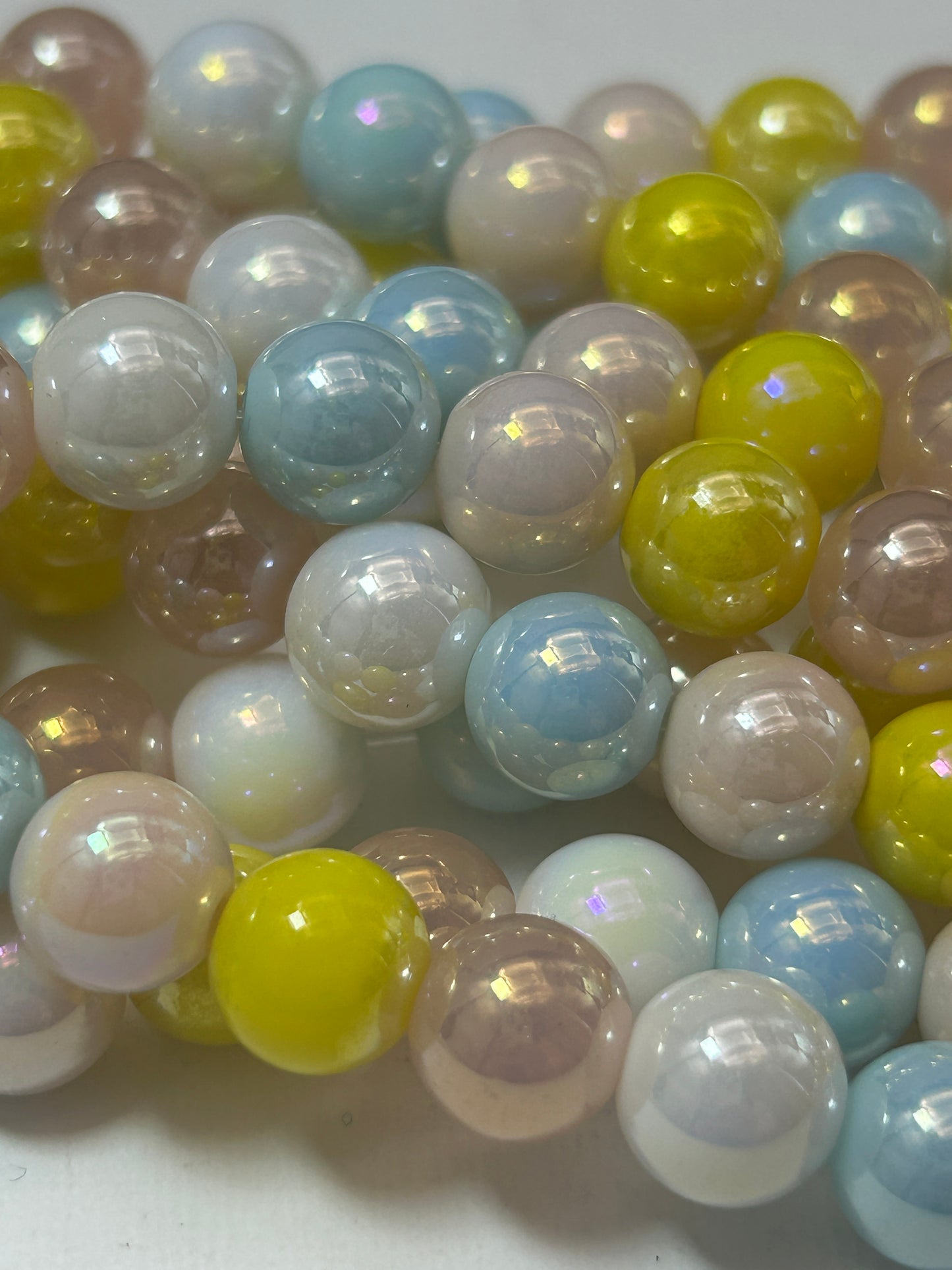 Beautiful Chinese crystal. Smooth Round shape bead. Gorgeous multicolor with iridescent rainbow colors, great quality crystal full strand