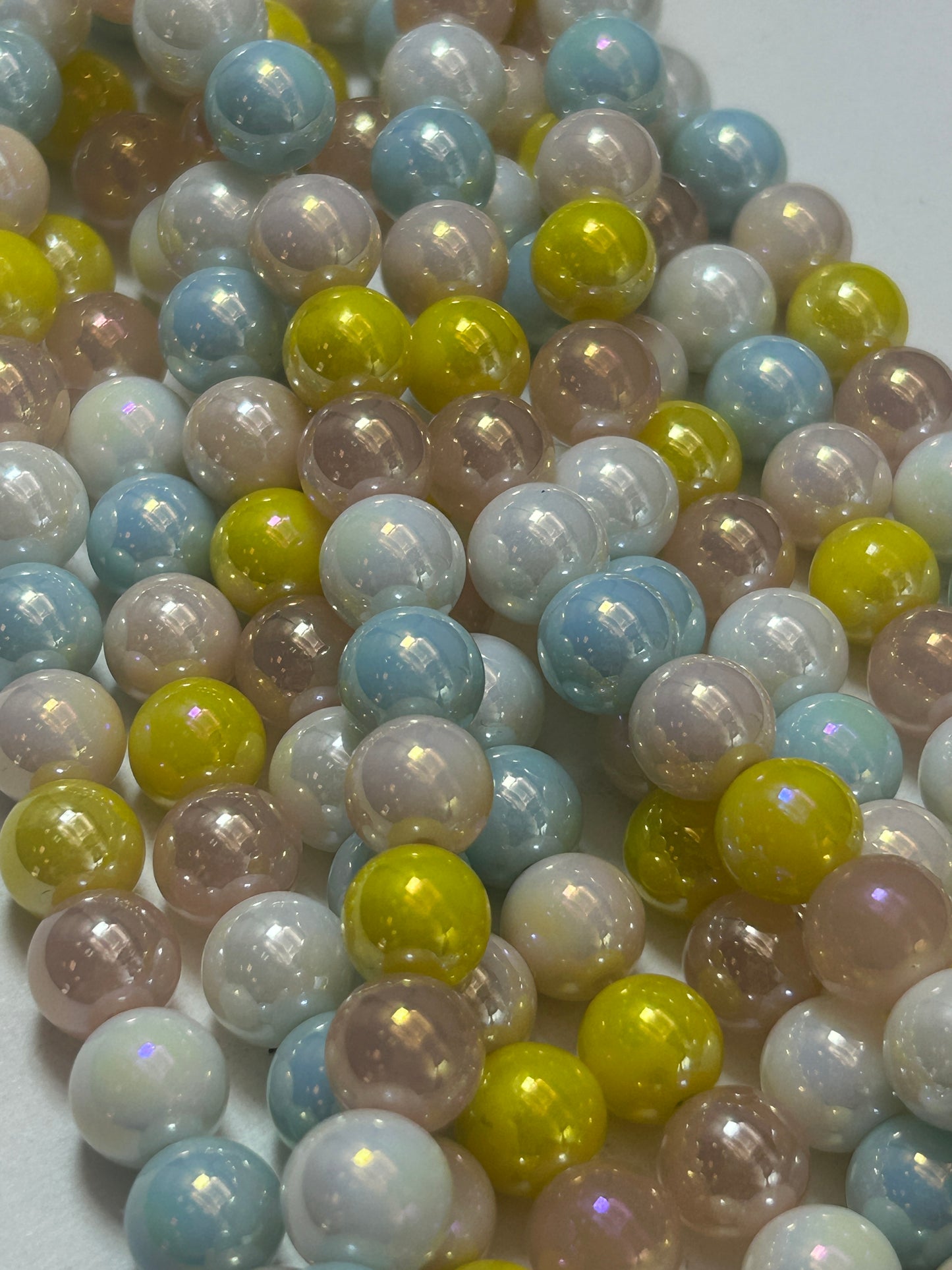 Beautiful Chinese crystal. Smooth Round shape bead. Gorgeous multicolor with iridescent rainbow colors, great quality crystal full strand