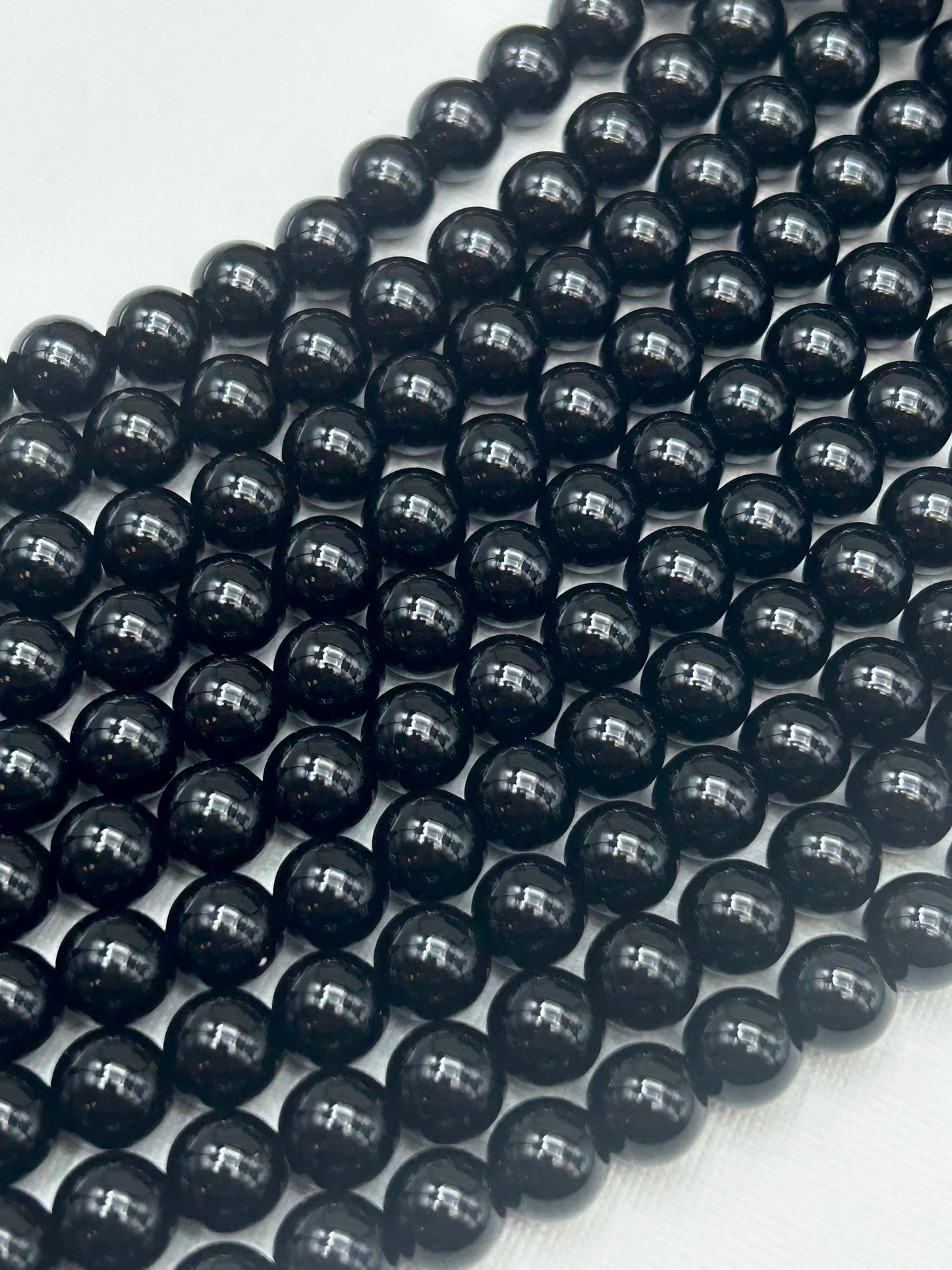 Beautiful Chinese crystal. Smooth Round shape bead. Gorgeous black, great quality crystal full strand