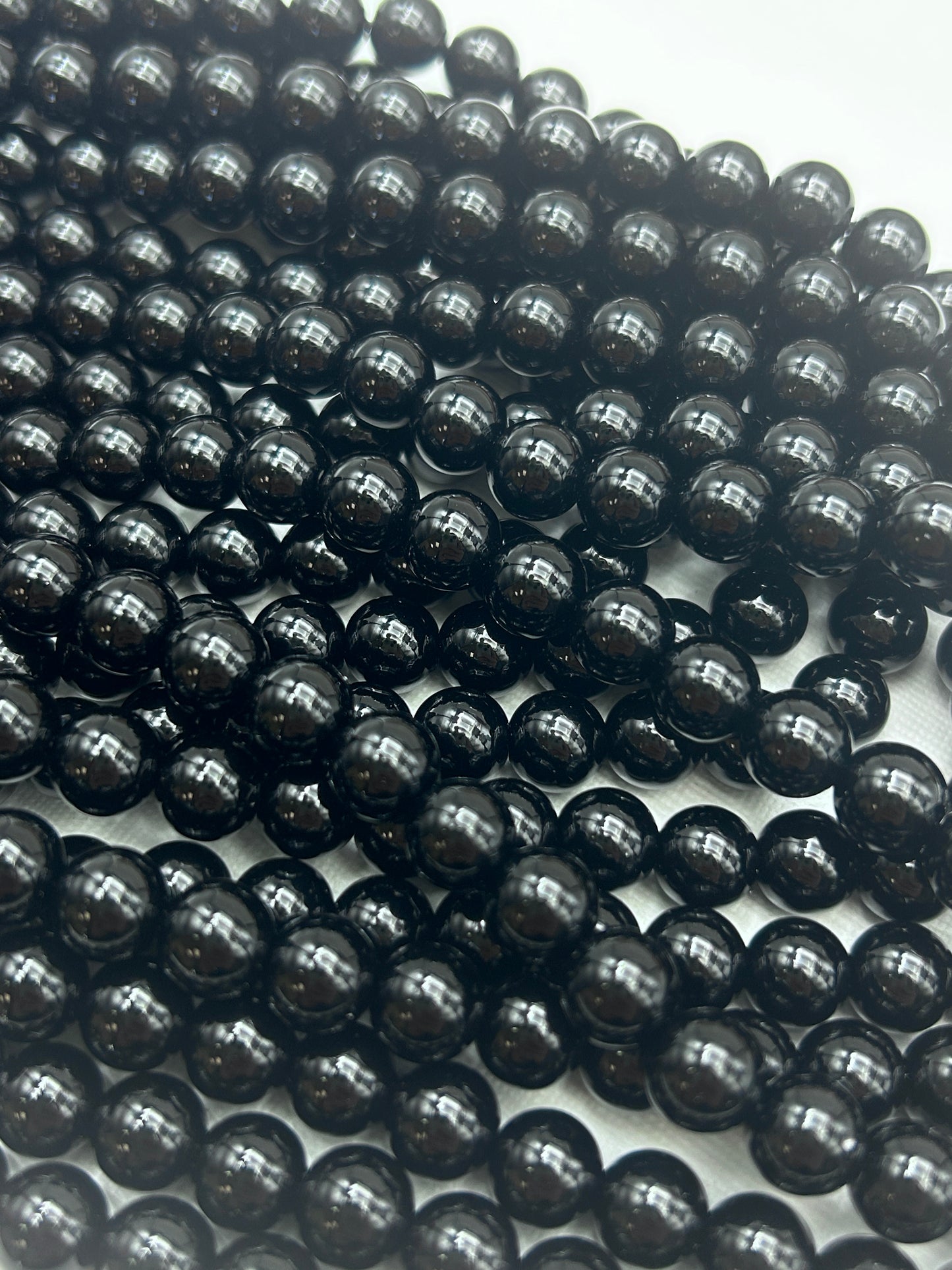 Beautiful Chinese crystal. Smooth Round shape bead. Gorgeous black, great quality crystal full strand