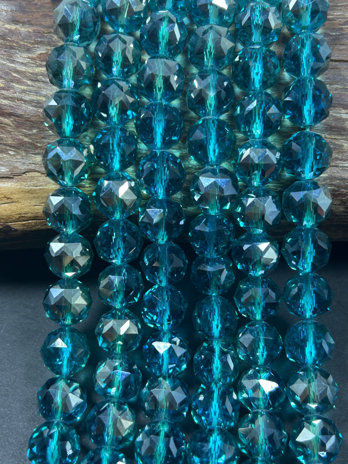 Beautiful Clear Turquoise Mystic Chinese Crystal Glass Bead Faceted 6MM 8MM 10MM Round Bead, Gorgeous Iridescent Clear Great Quality Glass
