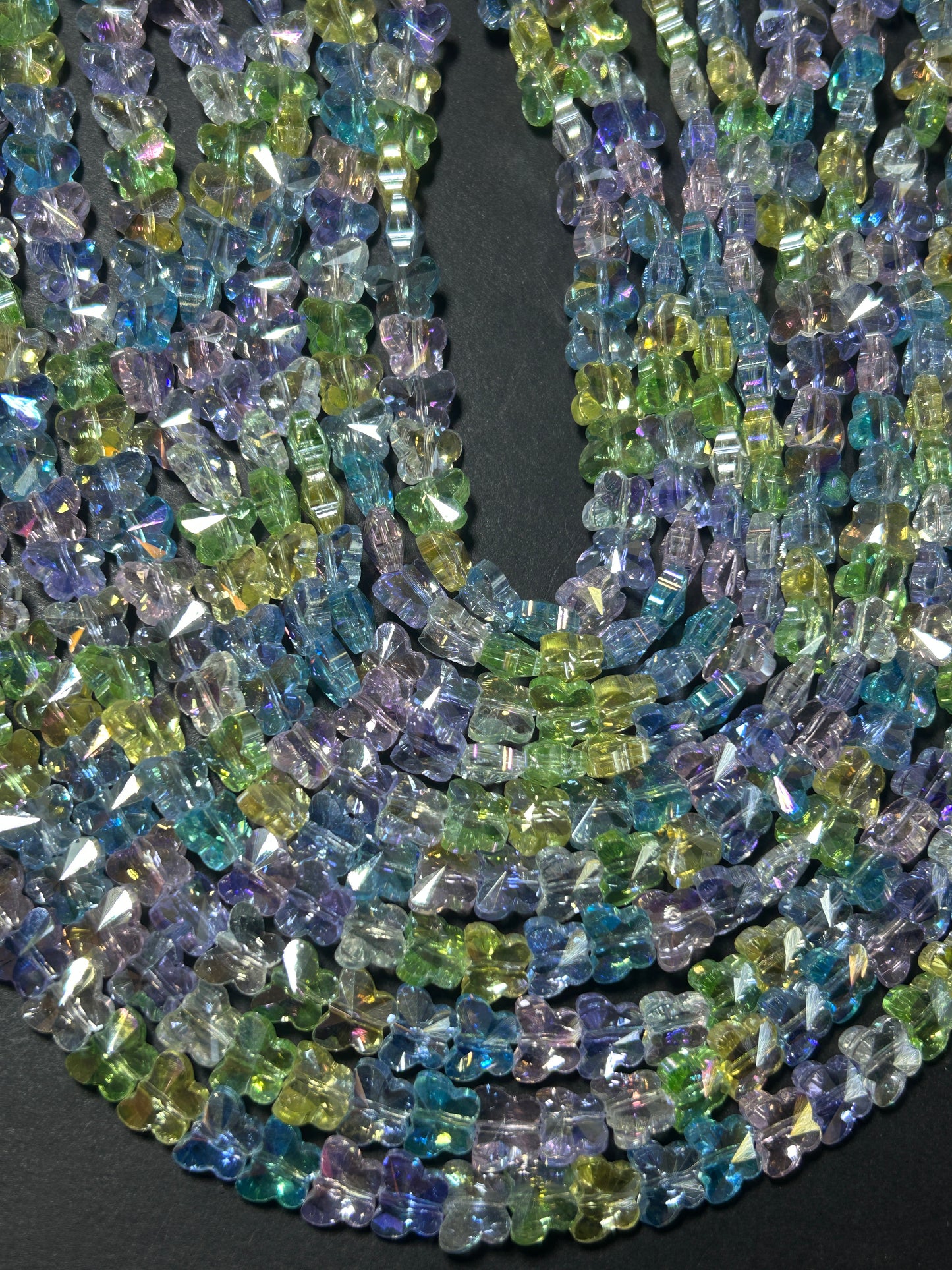 AAA High Quality Crystal Beads, 10x5mm, Faceted Butterfly Beads, Beautiful Multicolor Beads, Great Quality Beads