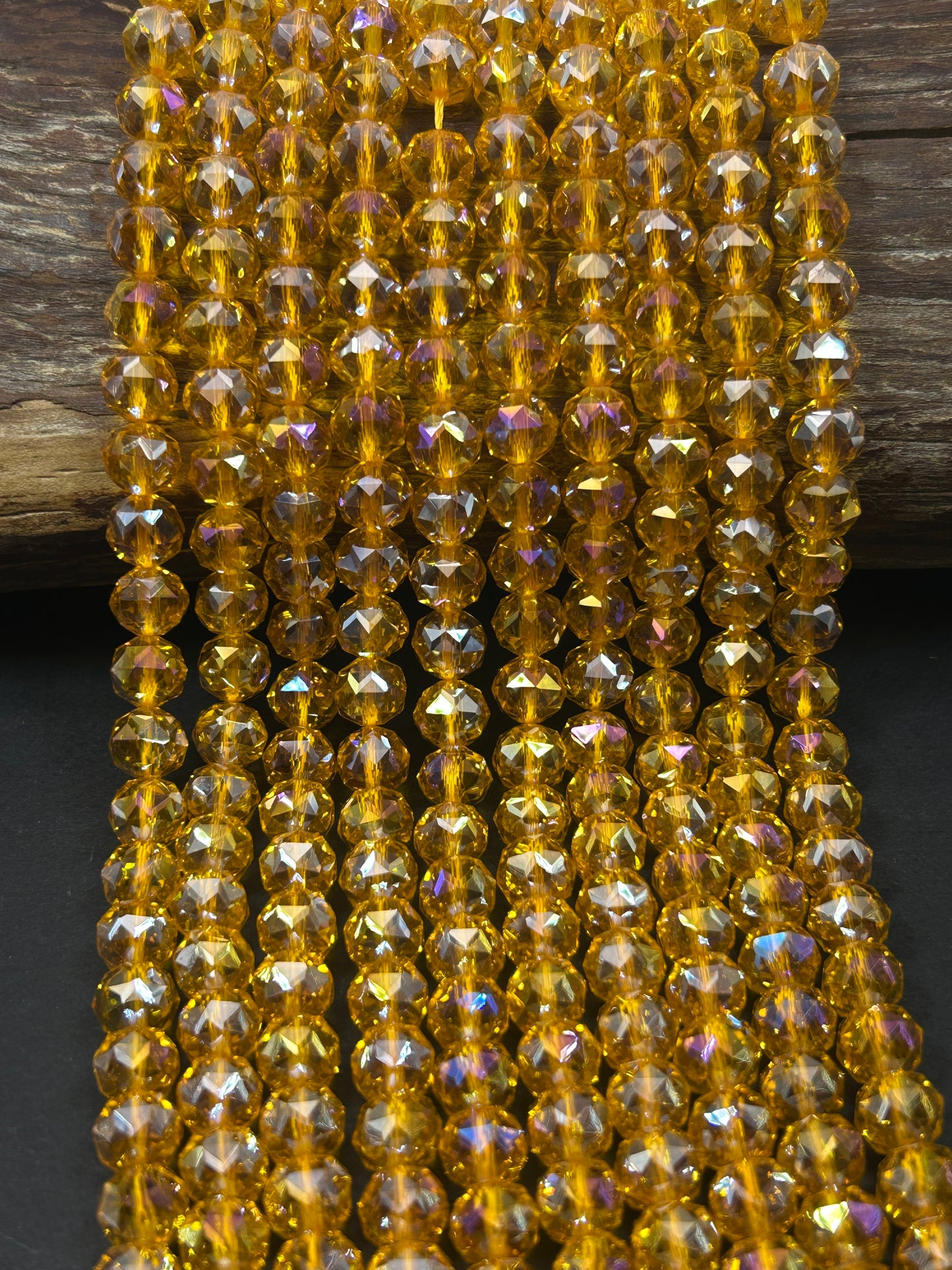 Beautiful Crystal glass bead. Faceted round shape bead. Gorgeous orange sunset color, high quality crystal bead! Full strand