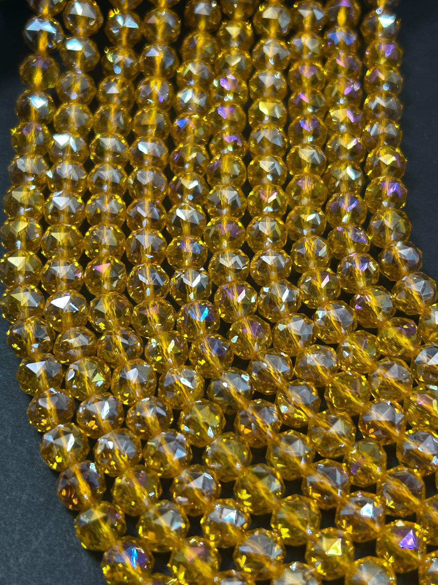 Beautiful Crystal glass bead. Faceted round shape bead. Gorgeous orange sunset color, high quality crystal bead! Full strand