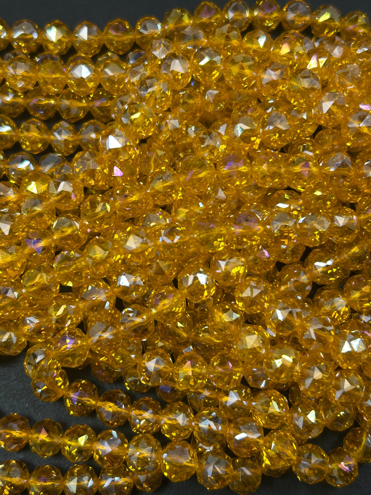 Beautiful Crystal glass bead. Faceted round shape bead. Gorgeous orange sunset color, high quality crystal bead! Full strand