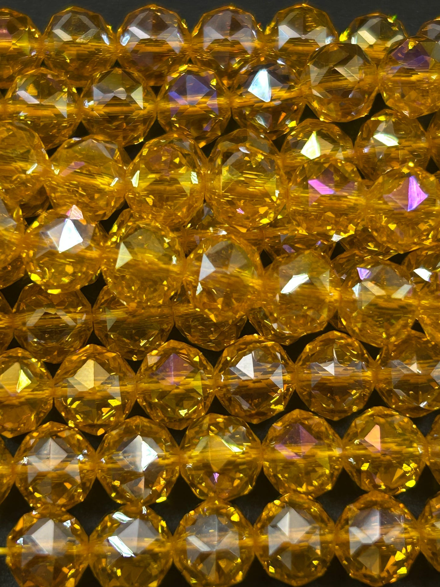 Beautiful Crystal glass bead. Faceted round shape bead. Gorgeous orange sunset color, high quality crystal bead! Full strand