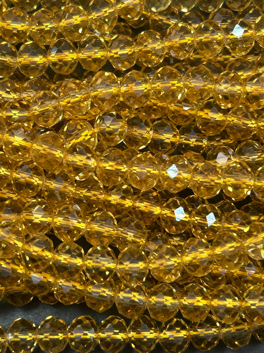 Beautiful Crystal glass bead. Faceted round shape bead. Gorgeous orange color, high quality crystal bead! Full strand