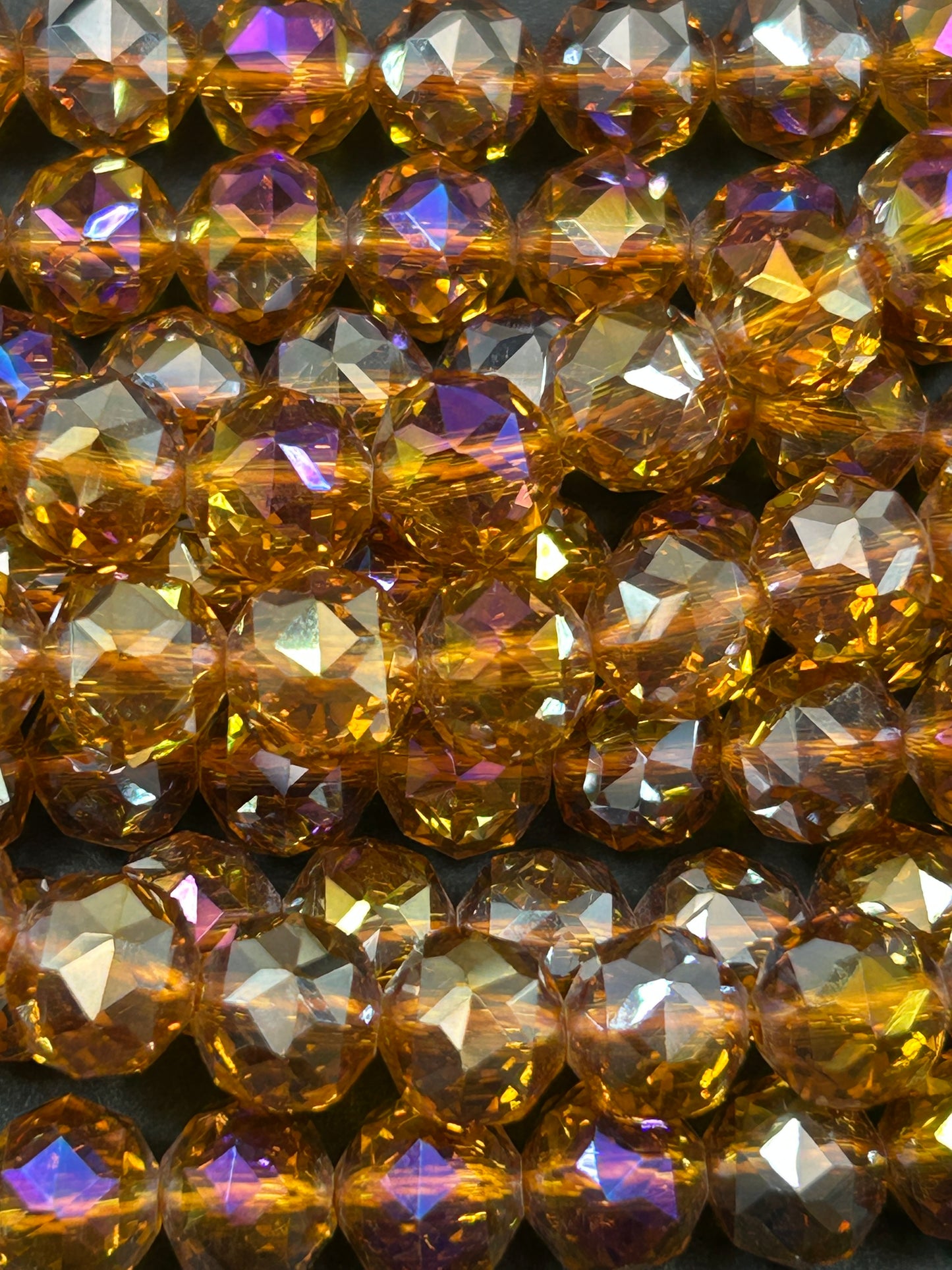 Beautiful Crystal glass bead. Faceted round shape bead. Gorgeous bronze color, high quality crystal bead! Full strand