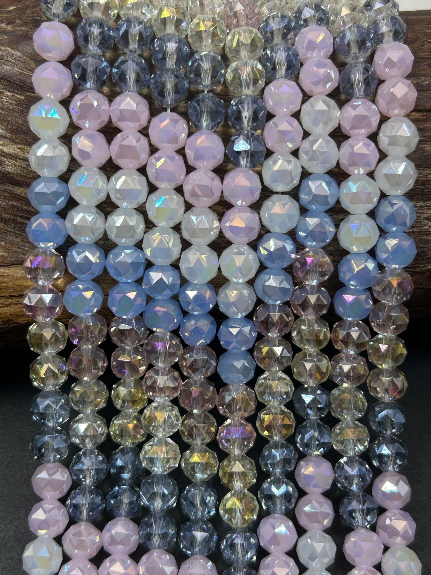 Beautiful Crystal glass bead. Faceted round shape bead. Gorgeous multicolor strand, high quality crystal bead! Full strand