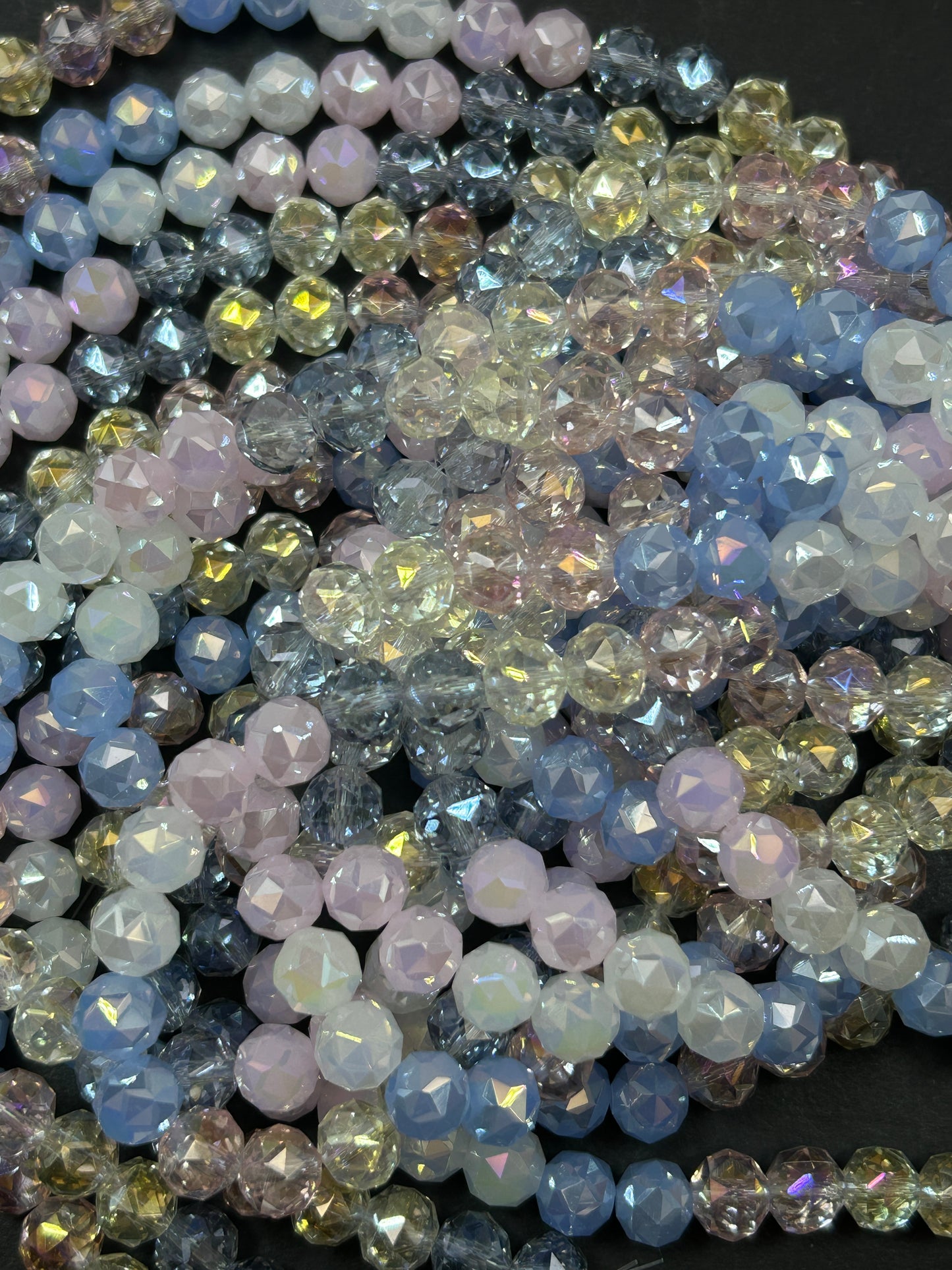 Beautiful Crystal glass bead. Faceted round shape bead. Gorgeous multicolor strand, high quality crystal bead! Full strand