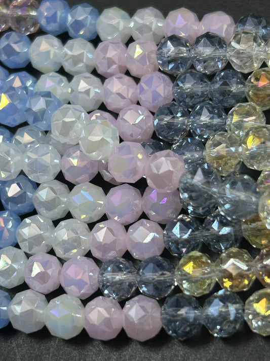 Beautiful Crystal glass bead. Faceted round shape bead. Gorgeous multicolor strand, high quality crystal bead! Full strand