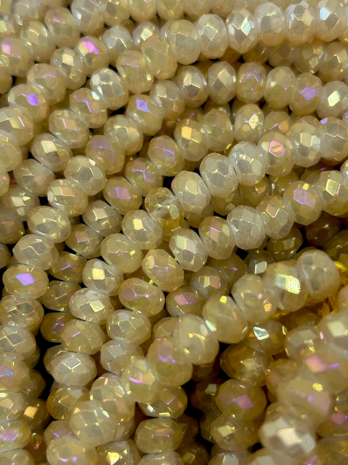 Beautiful Mystic Citrine Chinese Crystal, Faceted Rondelle Shape, 5x8mm, Gorgeous Iridescent Color, Great Quality Glass, Full Strand