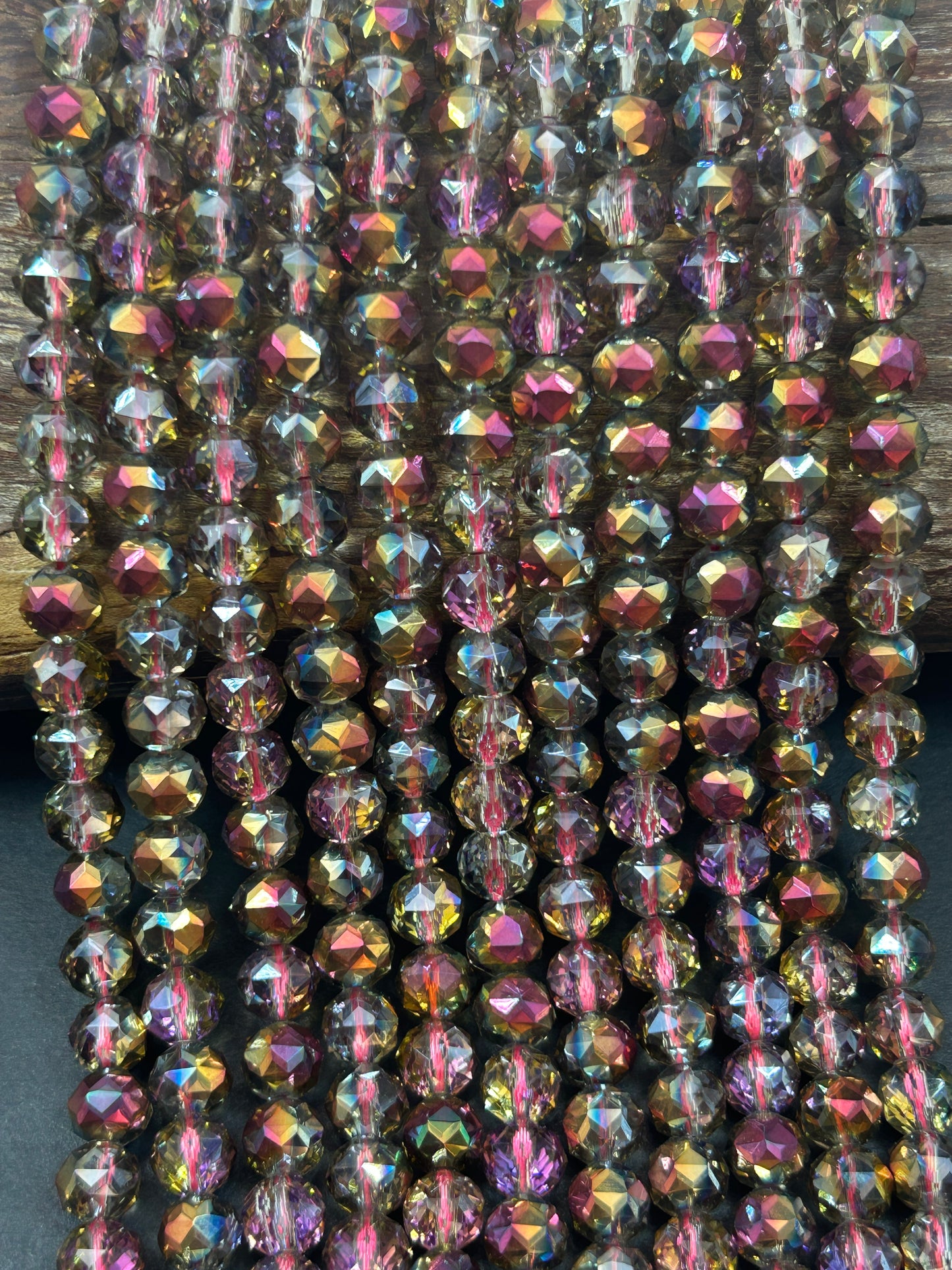 Beautiful Multicolor Multichromatic Mystic Chinese Crystal Glass Bead Faceted 6MM 8MM 10MM Round Bead, Gorgeous Great Quality Glass