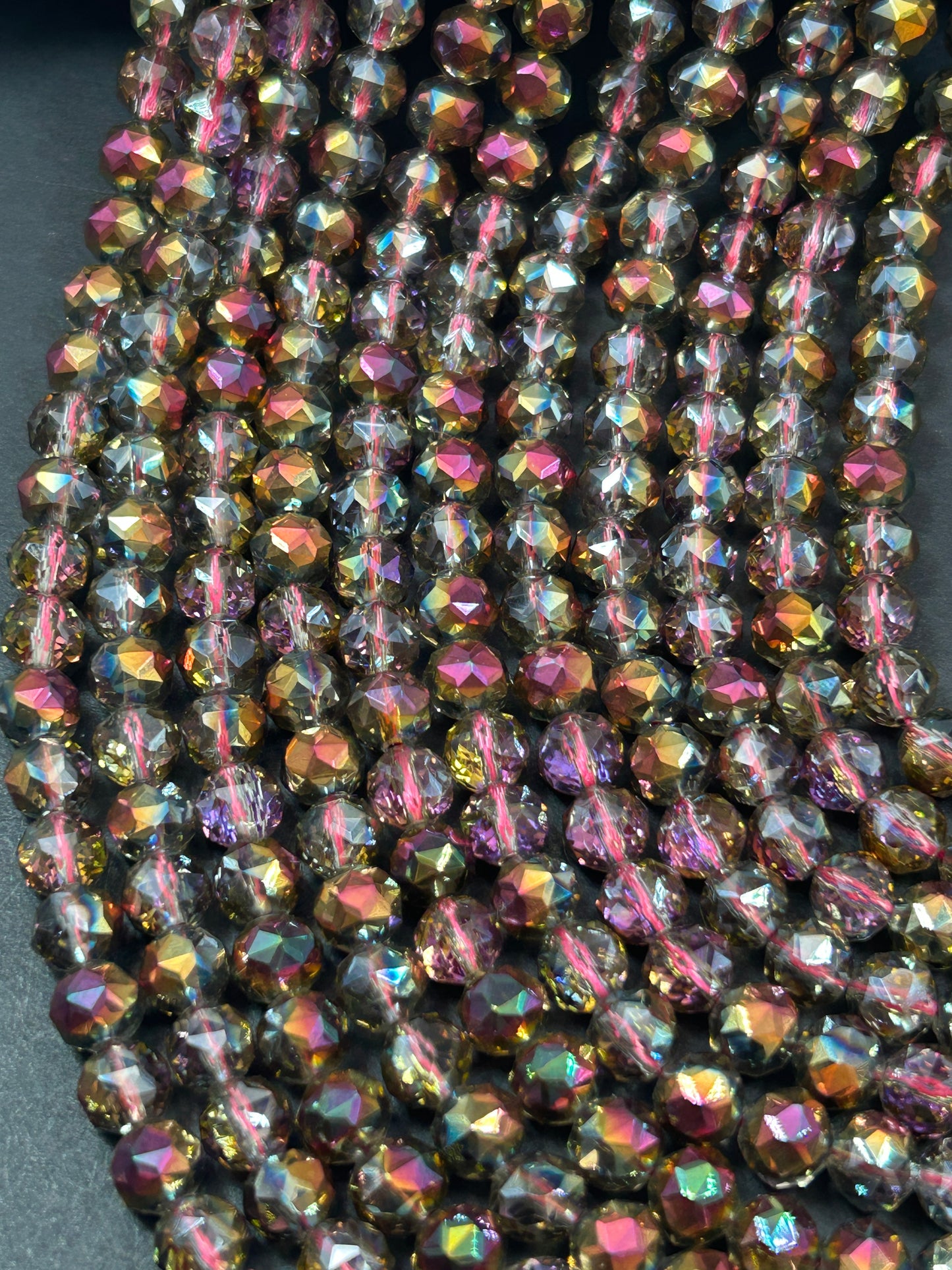 Beautiful Multicolor Multichromatic Mystic Chinese Crystal Glass Bead Faceted 6MM 8MM 10MM Round Bead, Gorgeous Great Quality Glass