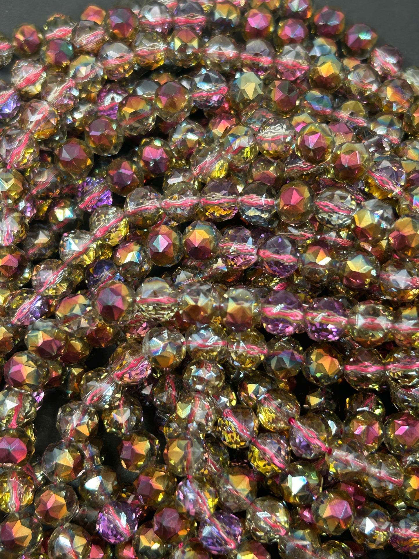 Beautiful Multicolor Multichromatic Mystic Chinese Crystal Glass Bead Faceted 6MM 8MM 10MM Round Bead, Gorgeous Great Quality Glass