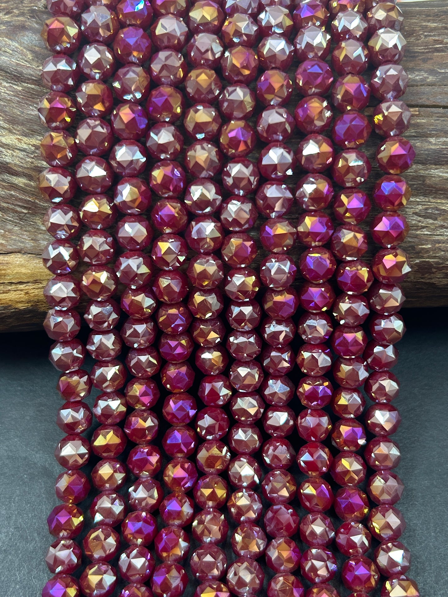 Beautiful Magenta Multichromatic Mystic Chinese Crystal Glass Bead Faceted 6MM 8MM 10MM Round Bead, Gorgeous Great Quality Glass