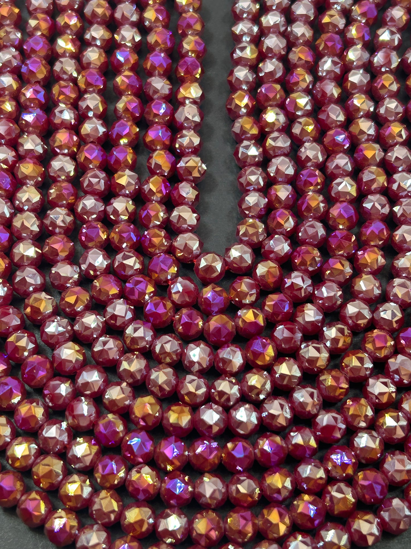 Beautiful Magenta Multichromatic Mystic Chinese Crystal Glass Bead Faceted 6MM 8MM 10MM Round Bead, Gorgeous Great Quality Glass