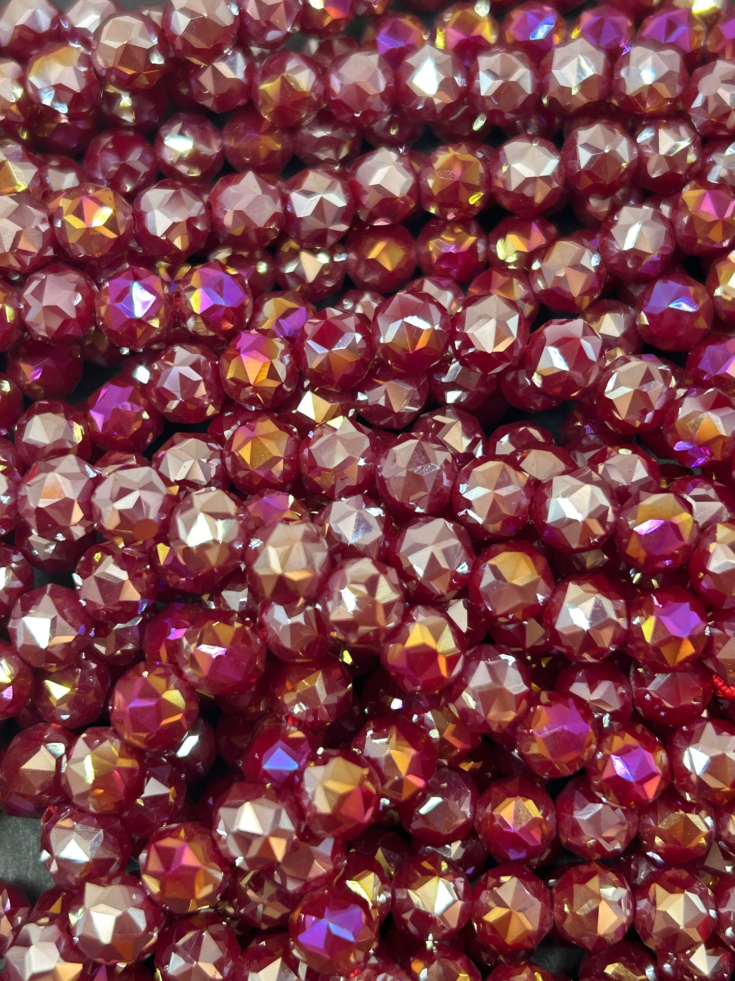 Beautiful Magenta Multichromatic Mystic Chinese Crystal Glass Bead Faceted 6MM 8MM 10MM Round Bead, Gorgeous Great Quality Glass