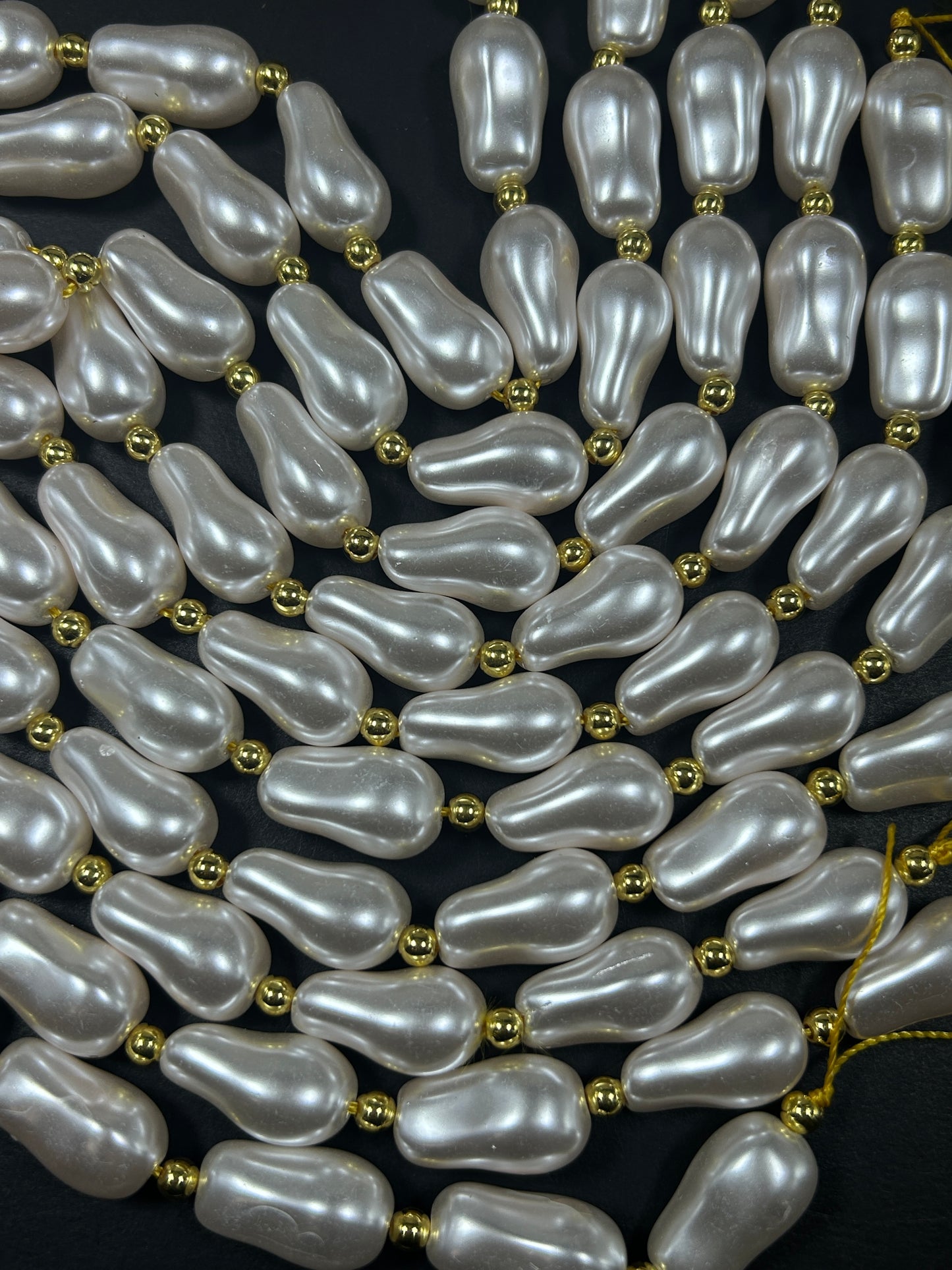 Chinese Swarovski Pearl Crystal Beads 13.5x9mm Baroque Bead, Beautiful White Swarovski Crystal Pearl 15.5"