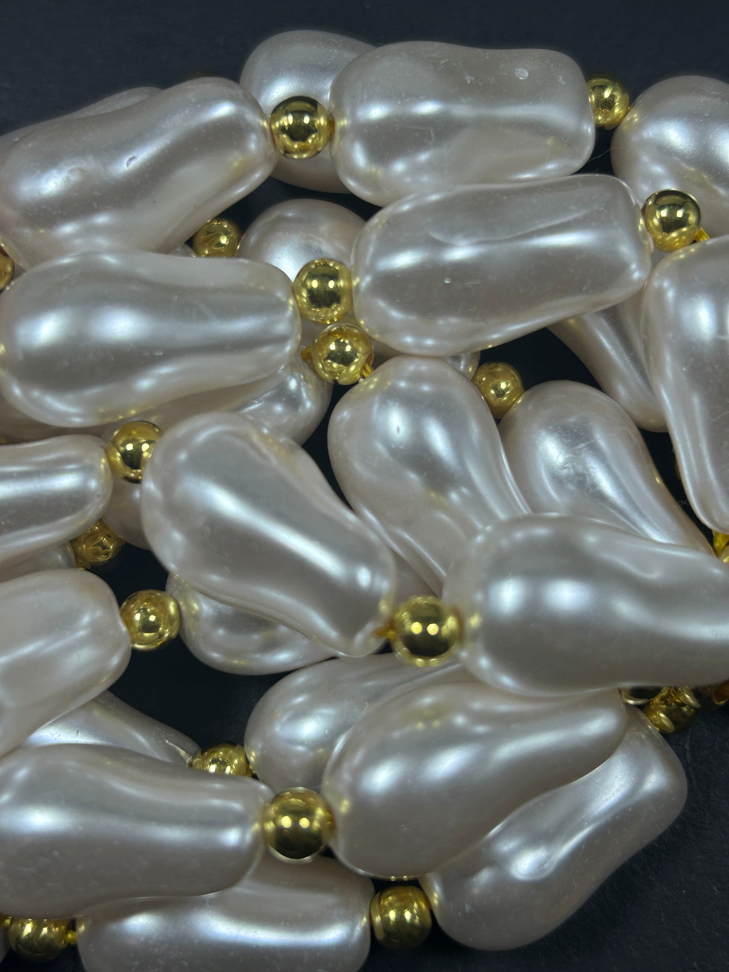 Chinese Swarovski Pearl Crystal Beads 13.5x9mm Baroque Bead, Beautiful White Swarovski Crystal Pearl 15.5"