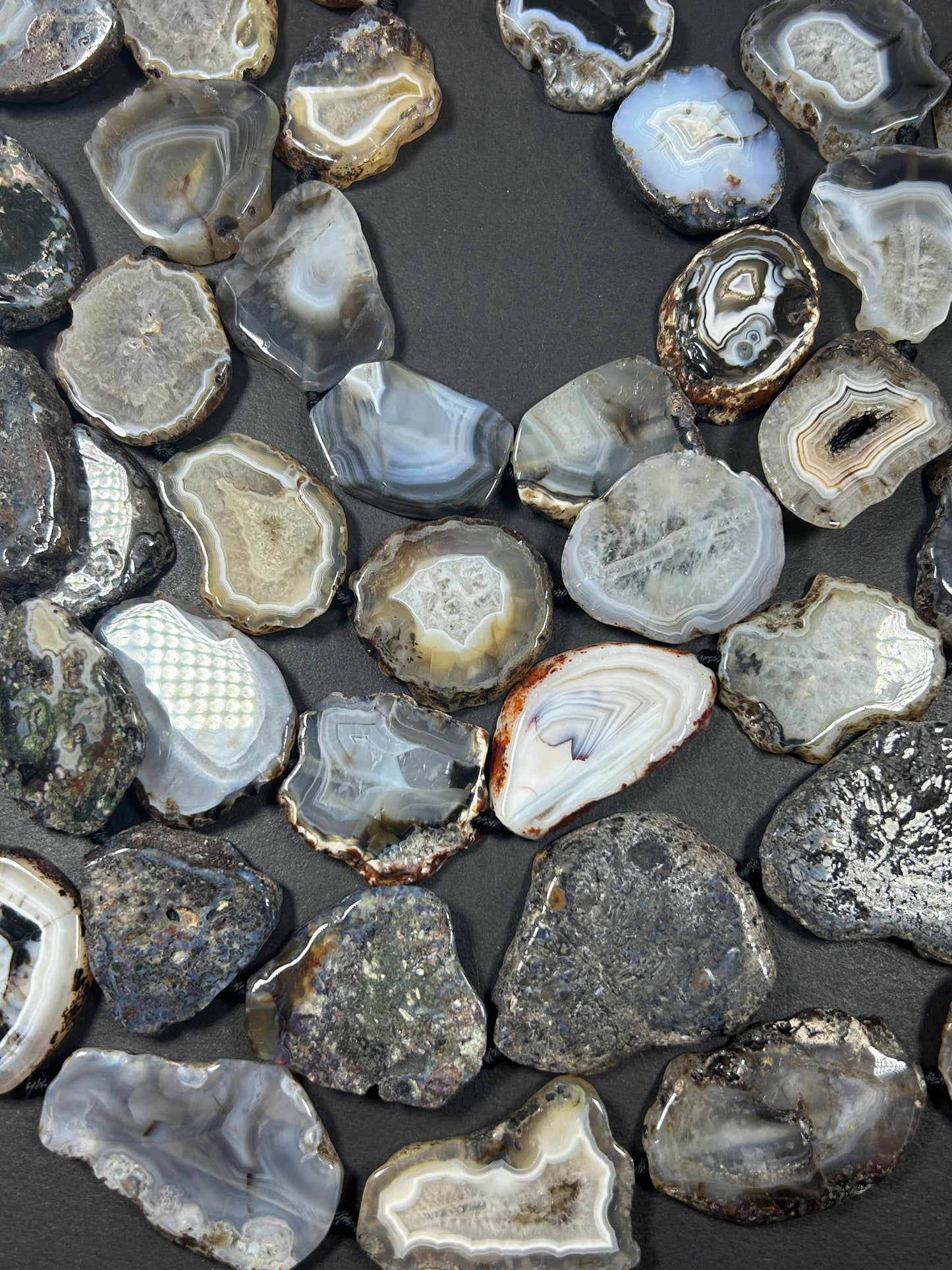 Natural Botswana Agate Gemstone Bead Freeform Shape, Gorgeous Natural Gray and Beige Color Botswana Agate Excellent Quality 15.5"