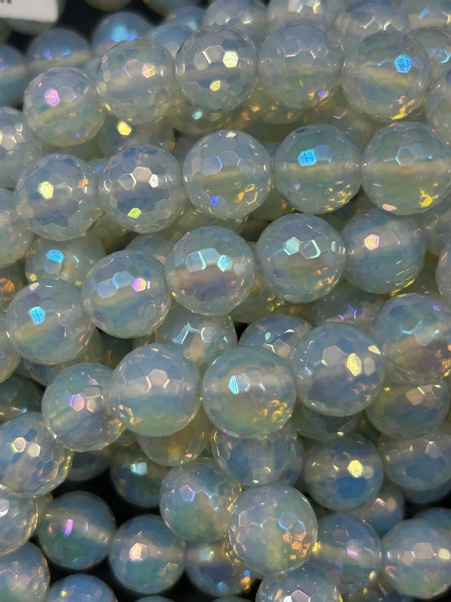 Natural mystic rainbow opal crystal bead. 4mm 6mm 8mm 10mm 12mm Faceted round bead. Gorgeous rainbow color natural gemstone round bead. 15.5