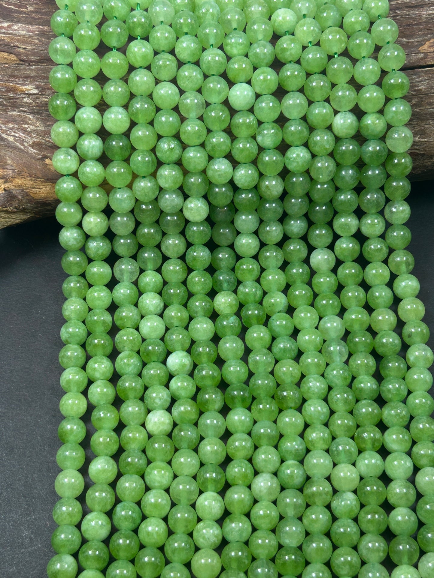 Beautiful Light Green Jade Gemstone Bead 6mm 8mm 10mm Round Bead, Beautiful Green Color Jade Gemstone Bead Great Quality Full Strand 15.5"