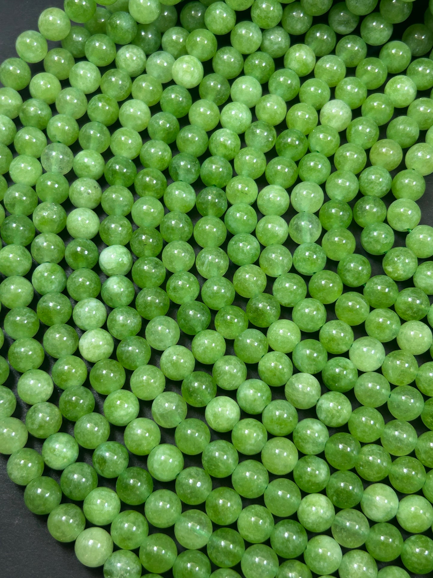 Beautiful Light Green Jade Gemstone Bead 6mm 8mm 10mm Round Bead, Beautiful Green Color Jade Gemstone Bead Great Quality Full Strand 15.5"