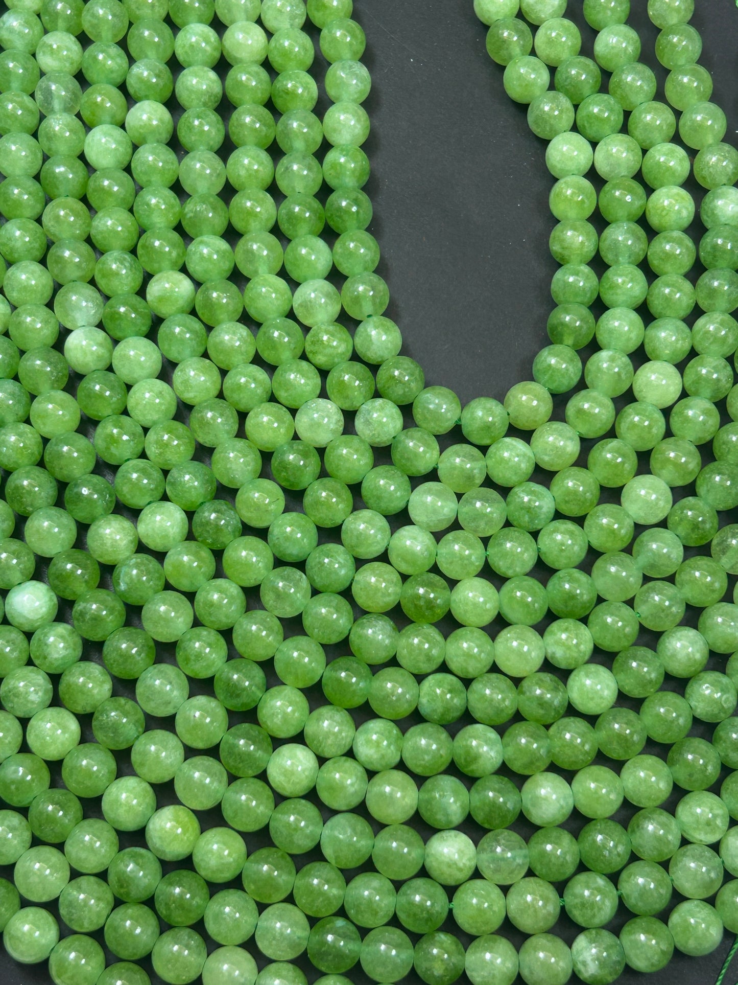 Beautiful Light Green Jade Gemstone Bead 6mm 8mm 10mm Round Bead, Beautiful Green Color Jade Gemstone Bead Great Quality Full Strand 15.5"