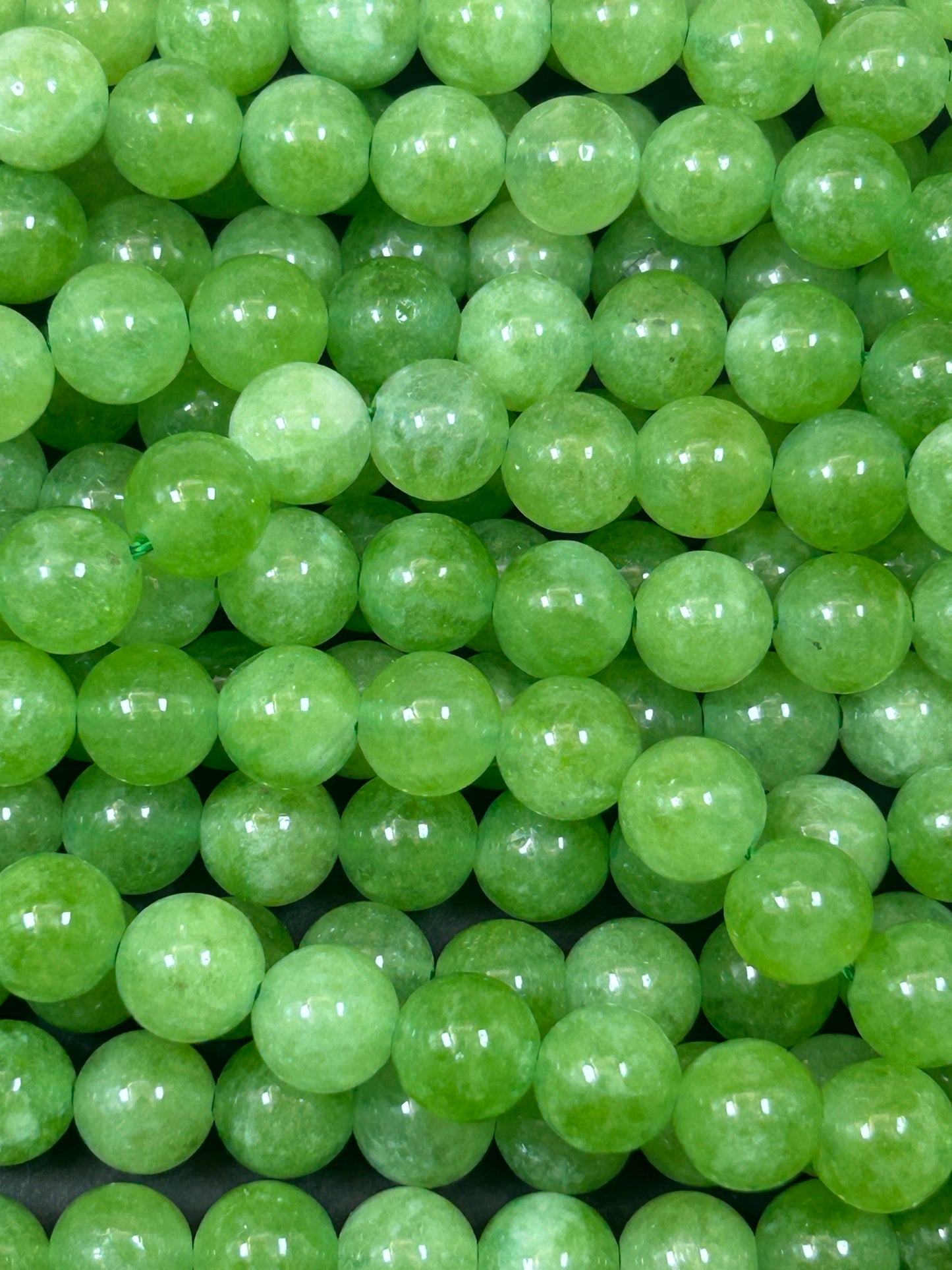 Beautiful Light Green Jade Gemstone Bead 6mm 8mm 10mm Round Bead, Beautiful Green Color Jade Gemstone Bead Great Quality Full Strand 15.5"