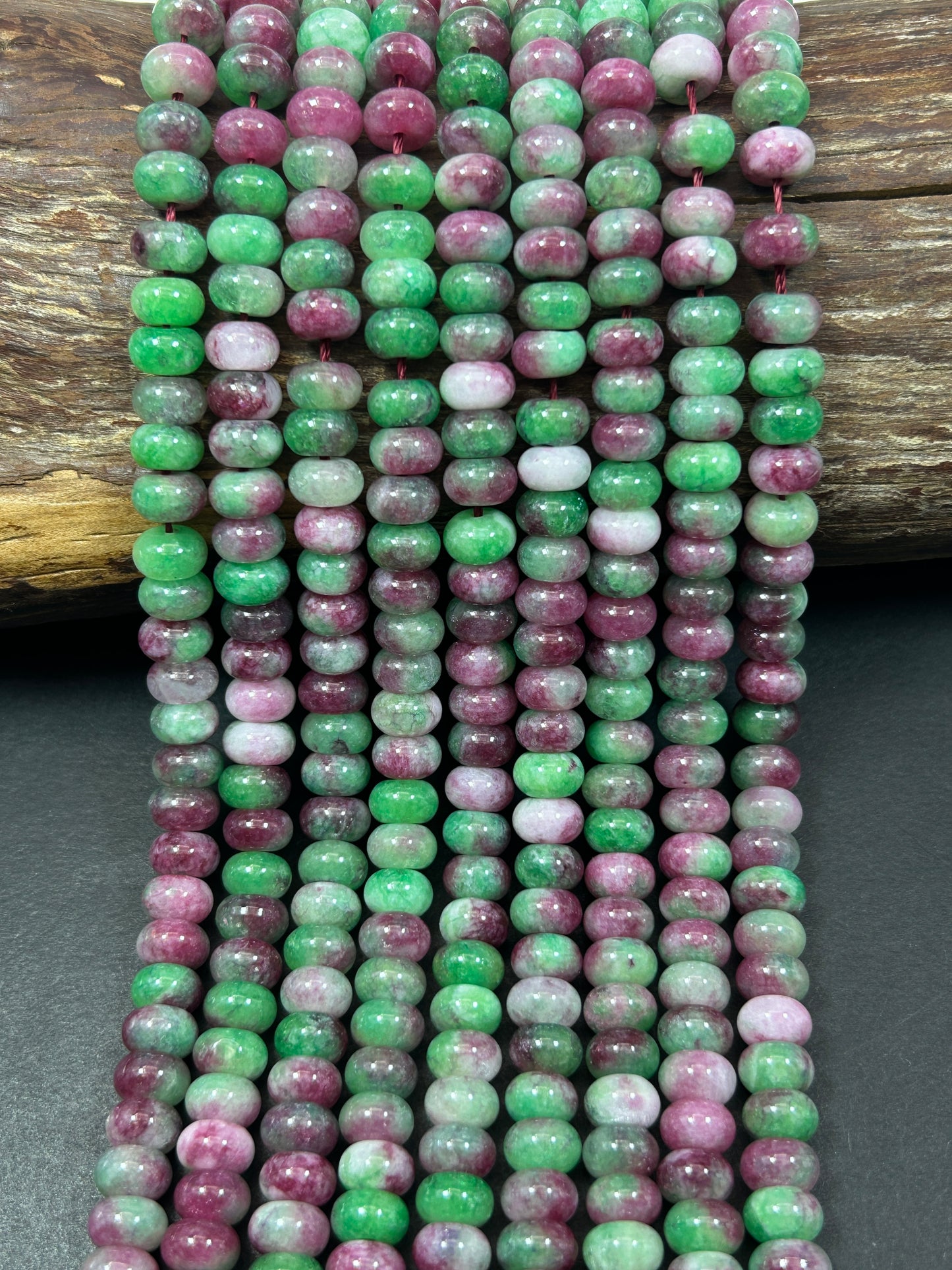 NATURAL Jade Gemstone Bead 8x5mm Rondelle Shape Beads, Beautiful Watermelon Color Jade Gemstone Beads, Great Quality Full Strand 15.5"