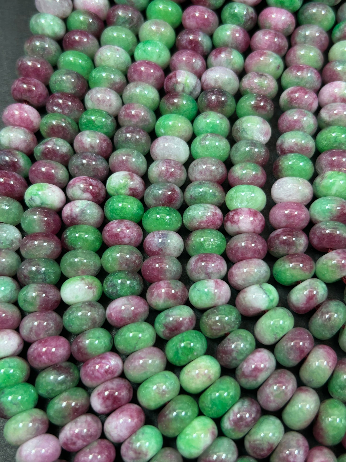 NATURAL Jade Gemstone Bead 8x5mm Rondelle Shape Beads, Beautiful Watermelon Color Jade Gemstone Beads, Great Quality Full Strand 15.5"