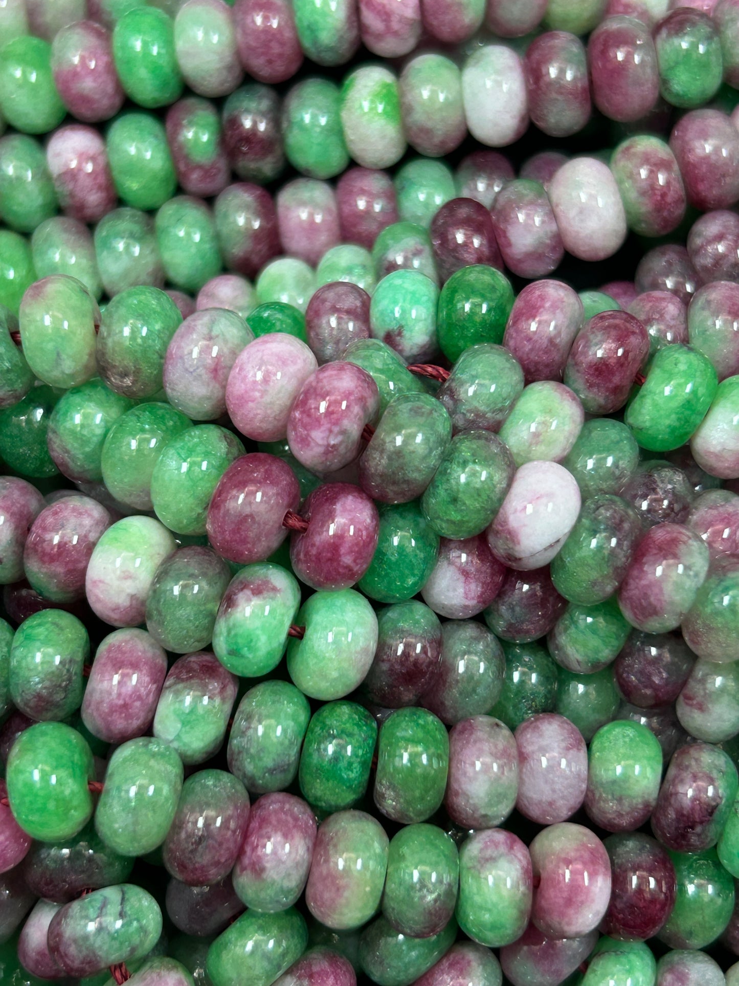 NATURAL Jade Gemstone Bead 8x5mm Rondelle Shape Beads, Beautiful Watermelon Color Jade Gemstone Beads, Great Quality Full Strand 15.5"